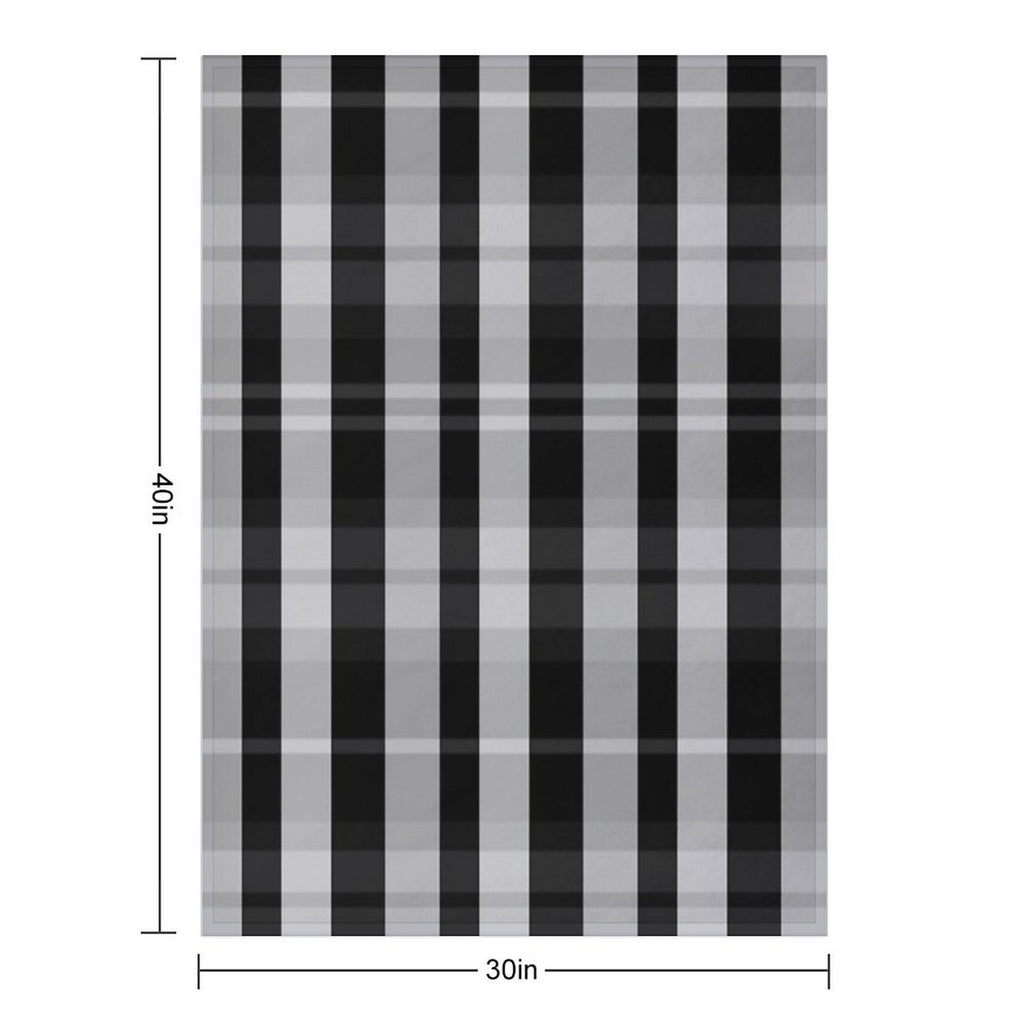 Black And White Evander Hand Drawn Textured Plaid Pattern Versatility Throw Blanket