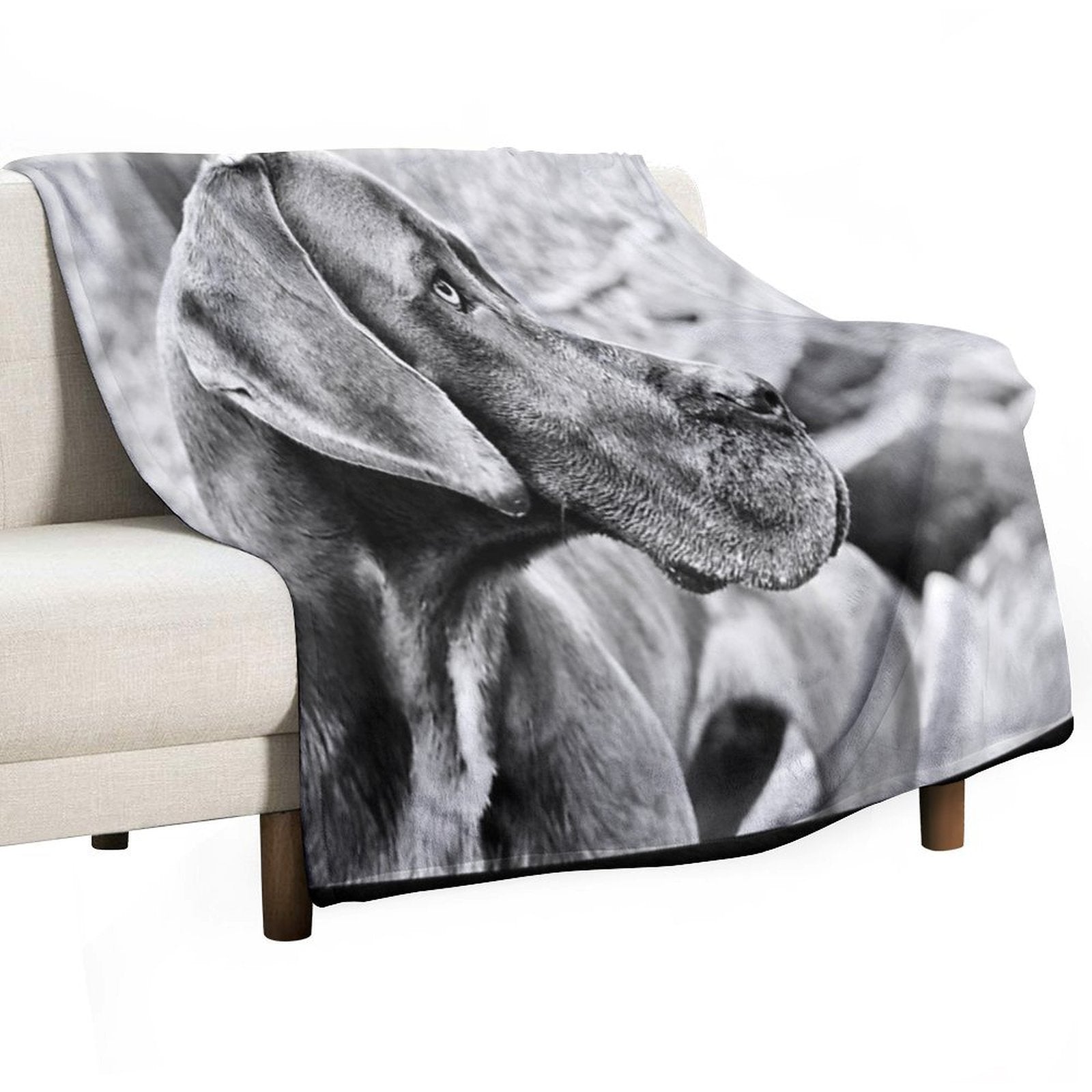 Blue Black Great Dane Wrinkle-free Throw Blanket
