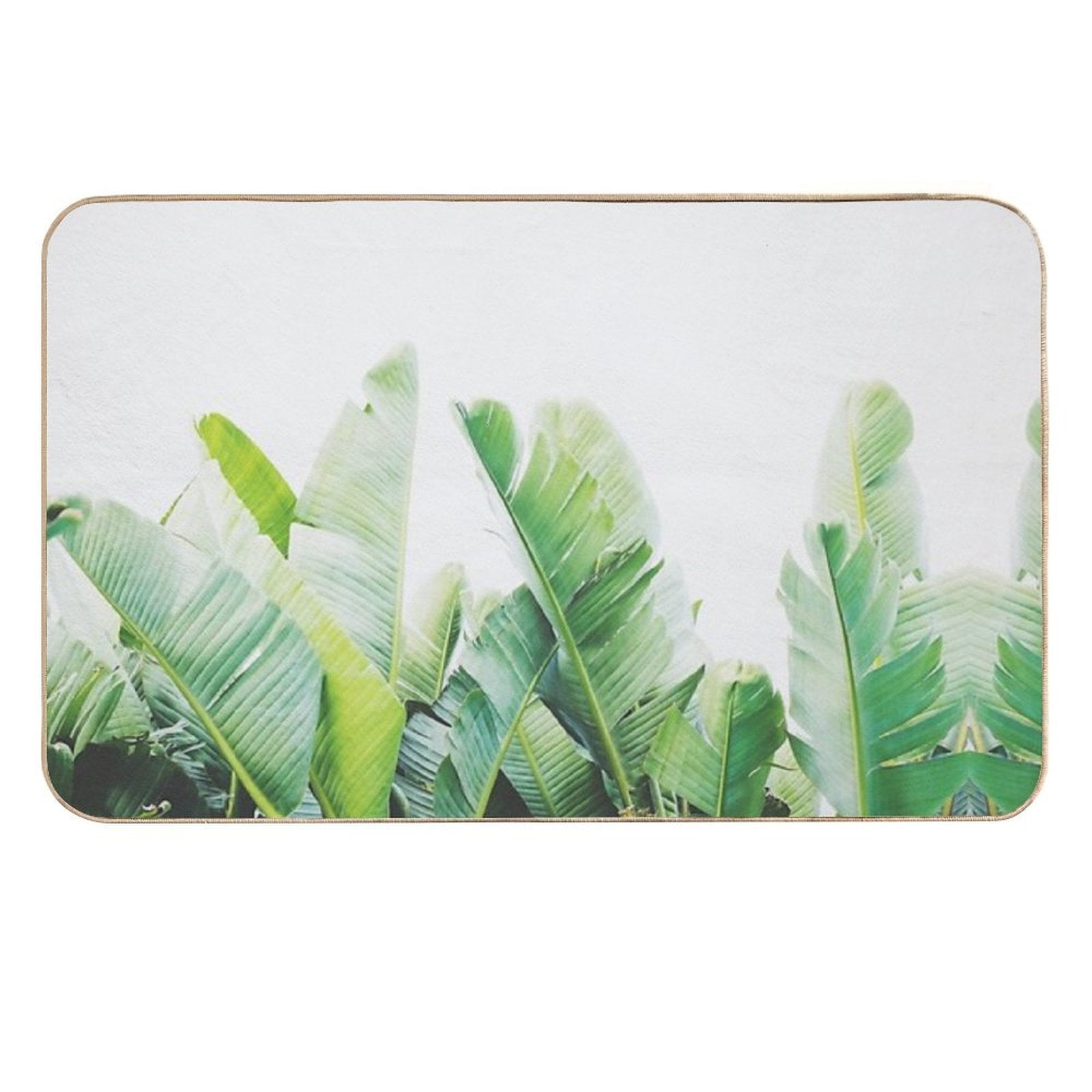 Tropical Banana Leaves  Easy To Clean Bath Mat