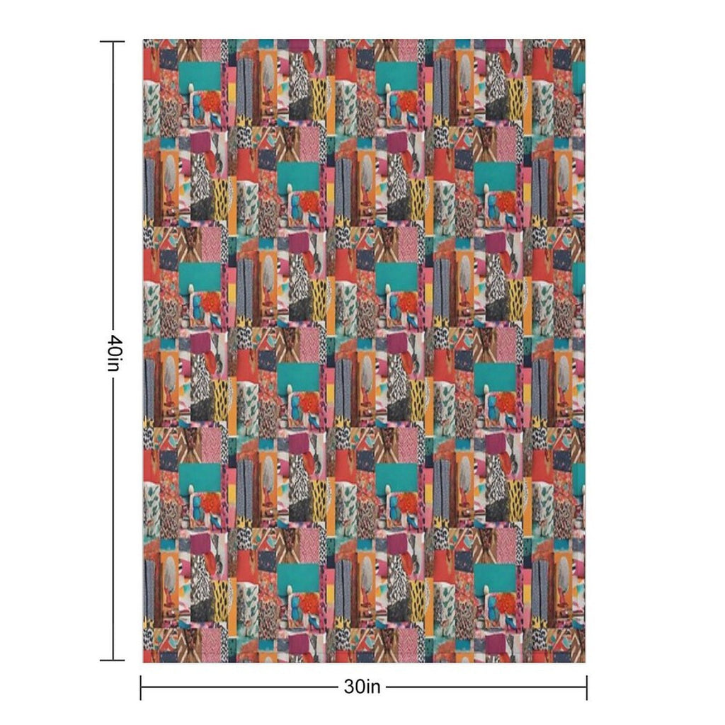 Quirky Mosaic Pattern Anti-pilling Throw Blanket