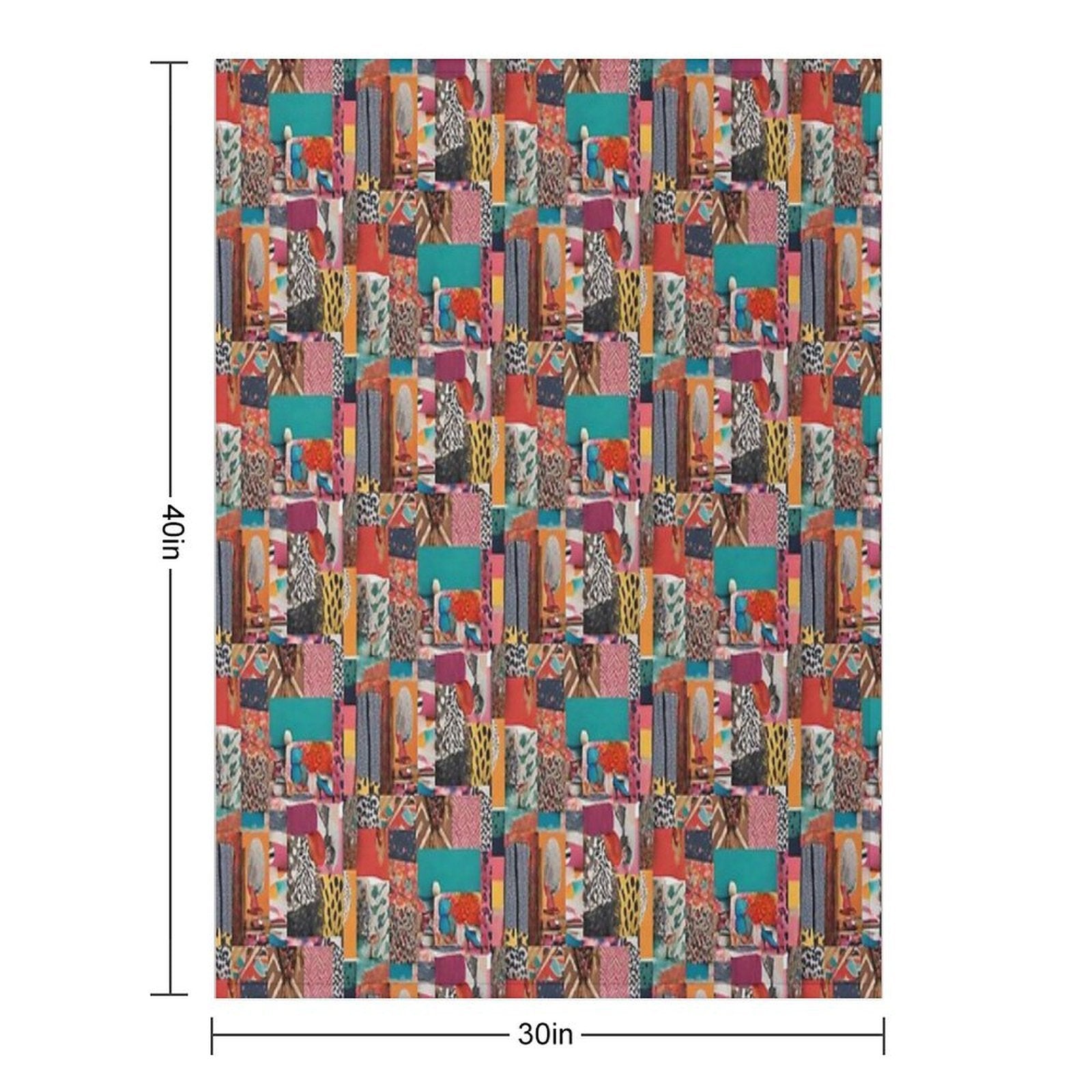 Quirky Mosaic Pattern Anti-pilling Throw Blanket