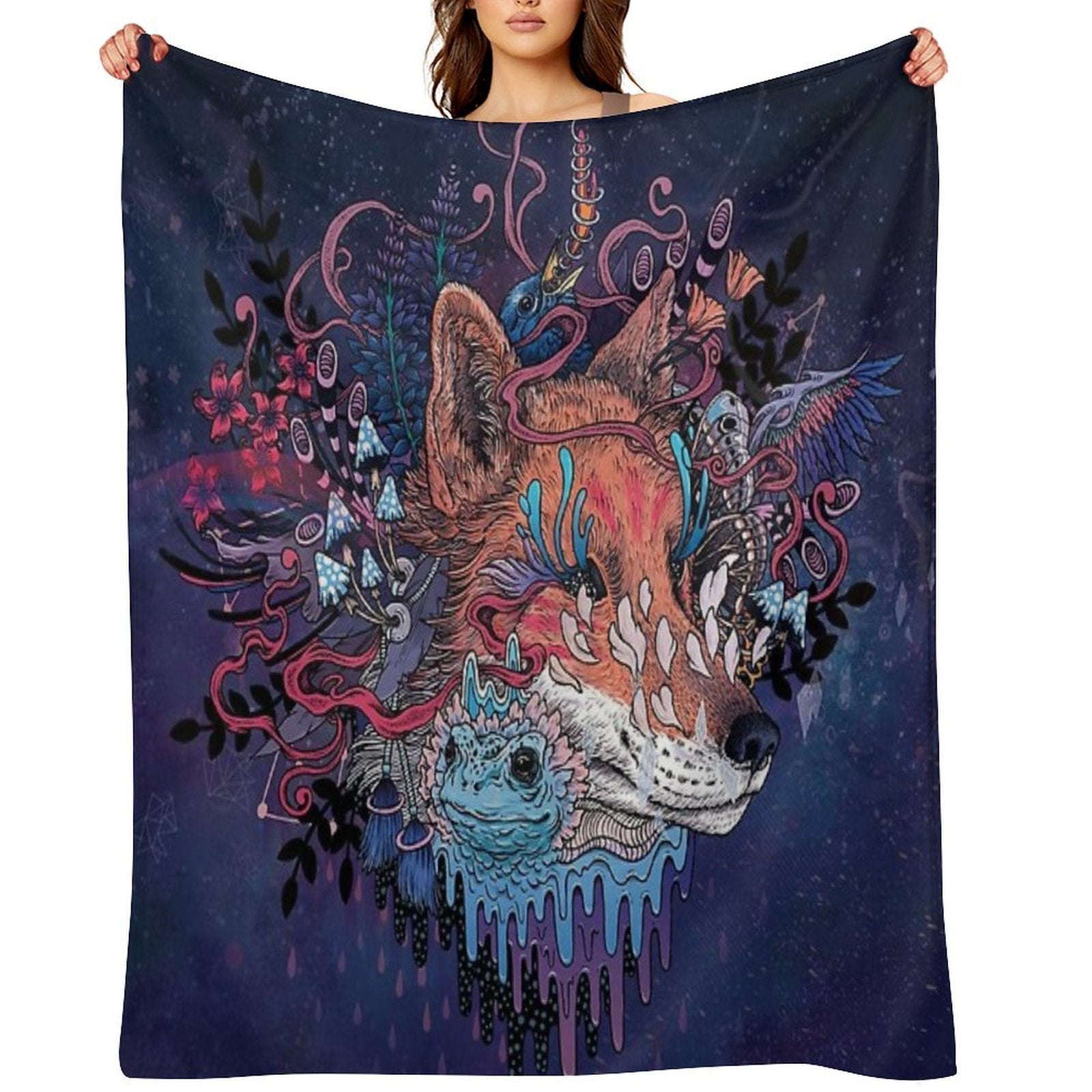 Envoy (Kitsune) Travel-friendly Throw Blanket