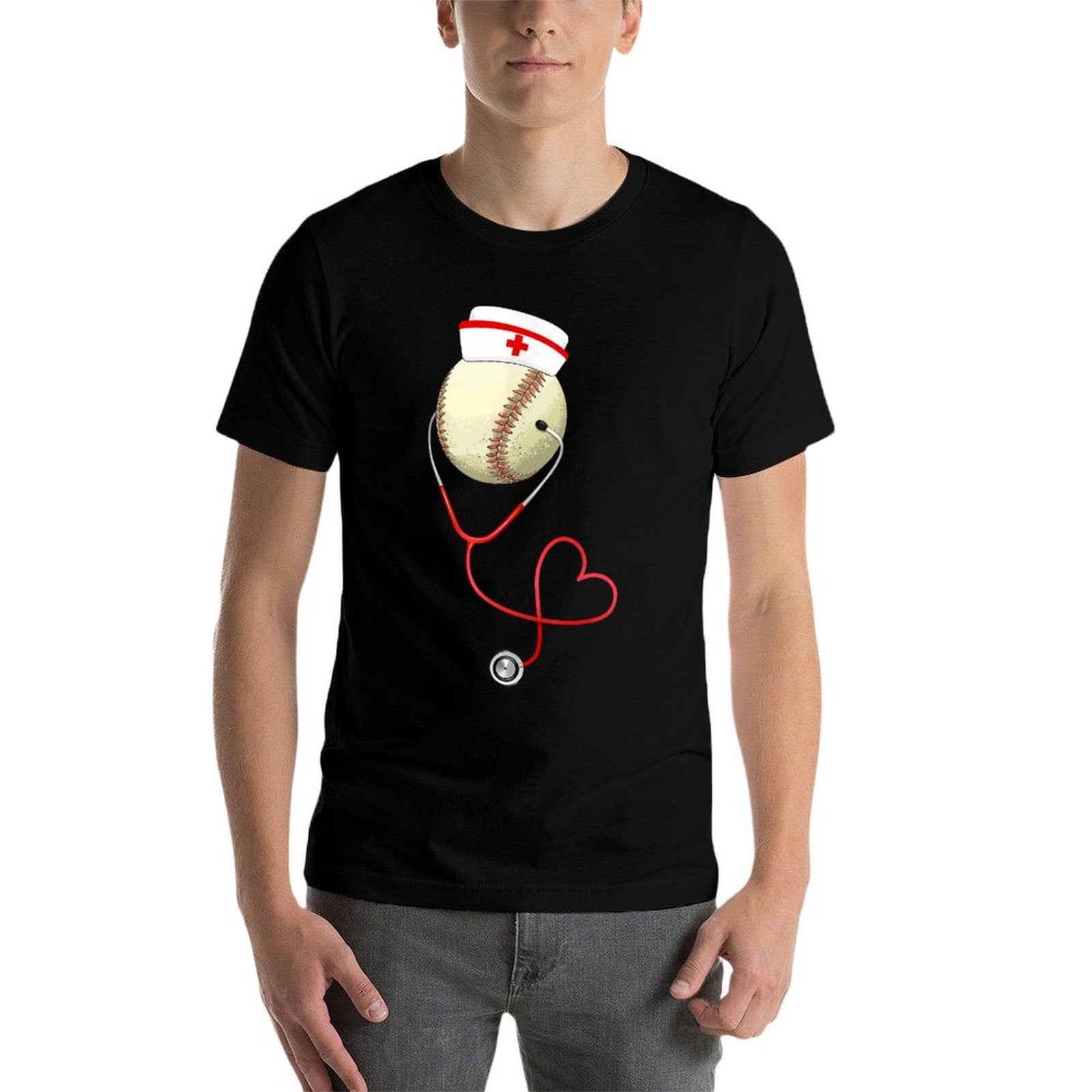 Baseball Nursing Funny For Nurses Day Sports Medical Lover  Durable T-Shirt
