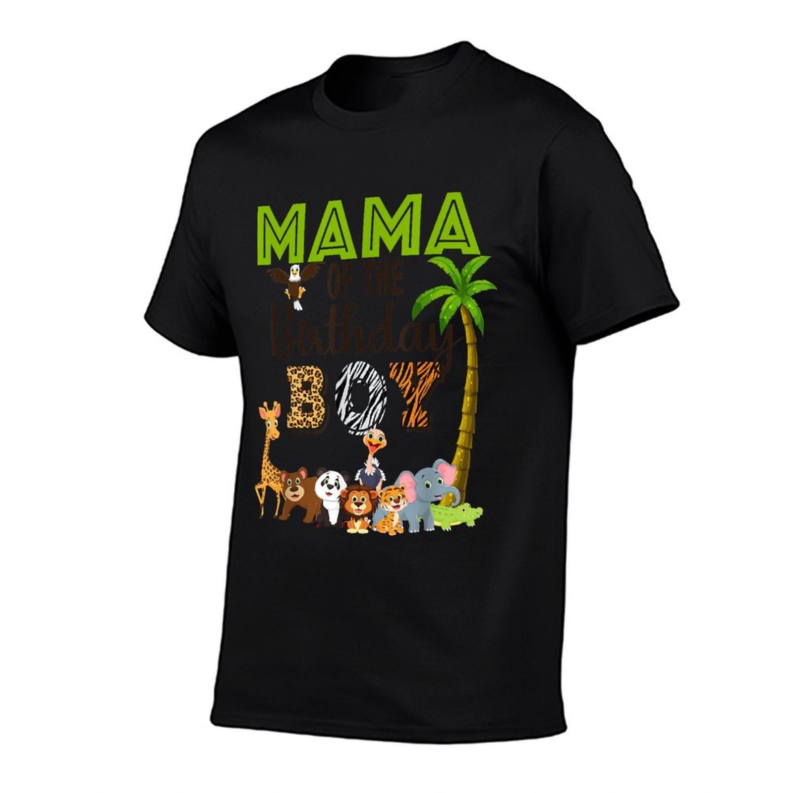 Mama of The Birthday Boy Wild Zoo Theme Safari Party  Heathered Texture T-Shirt