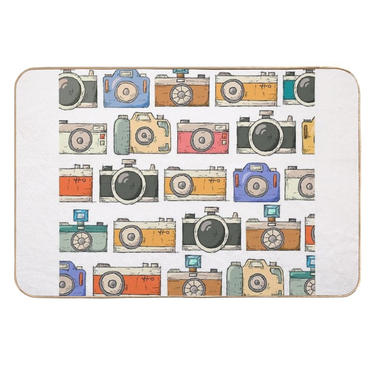 Retro Camera Pattern  Slip-Resistant Bath Mat