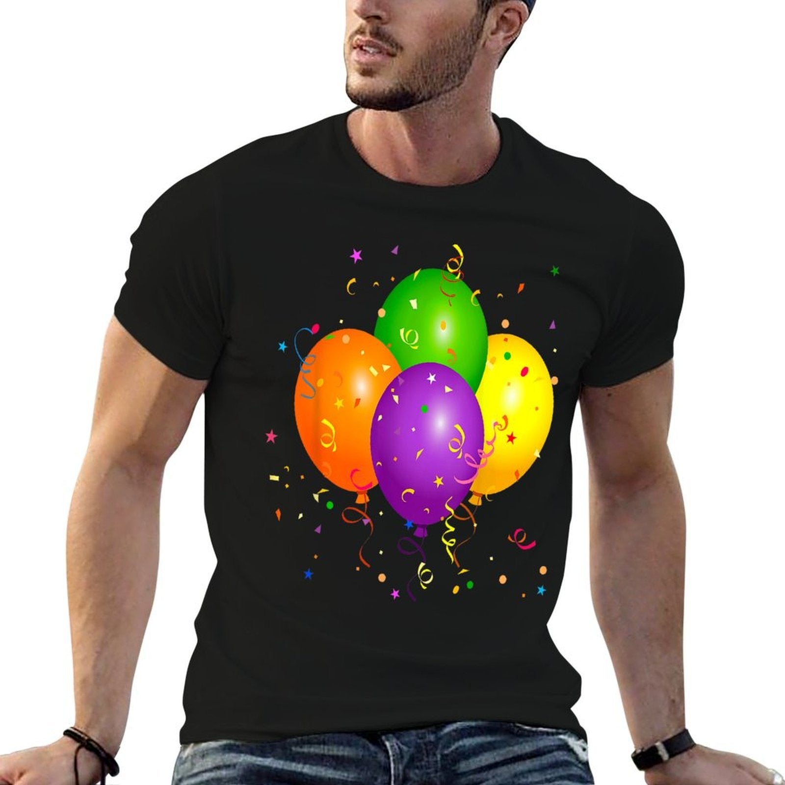 It's My Party Balloons Birthday Party Time  High-quality Stitching T-Shirt