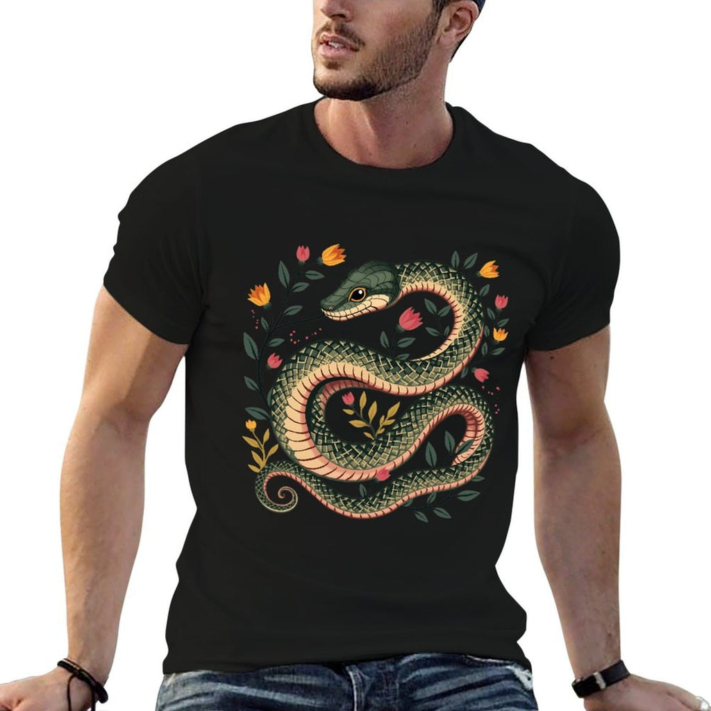 Botanical Serpent – Elegant Nature Reptile Design  Relaxed-fit T-Shirt