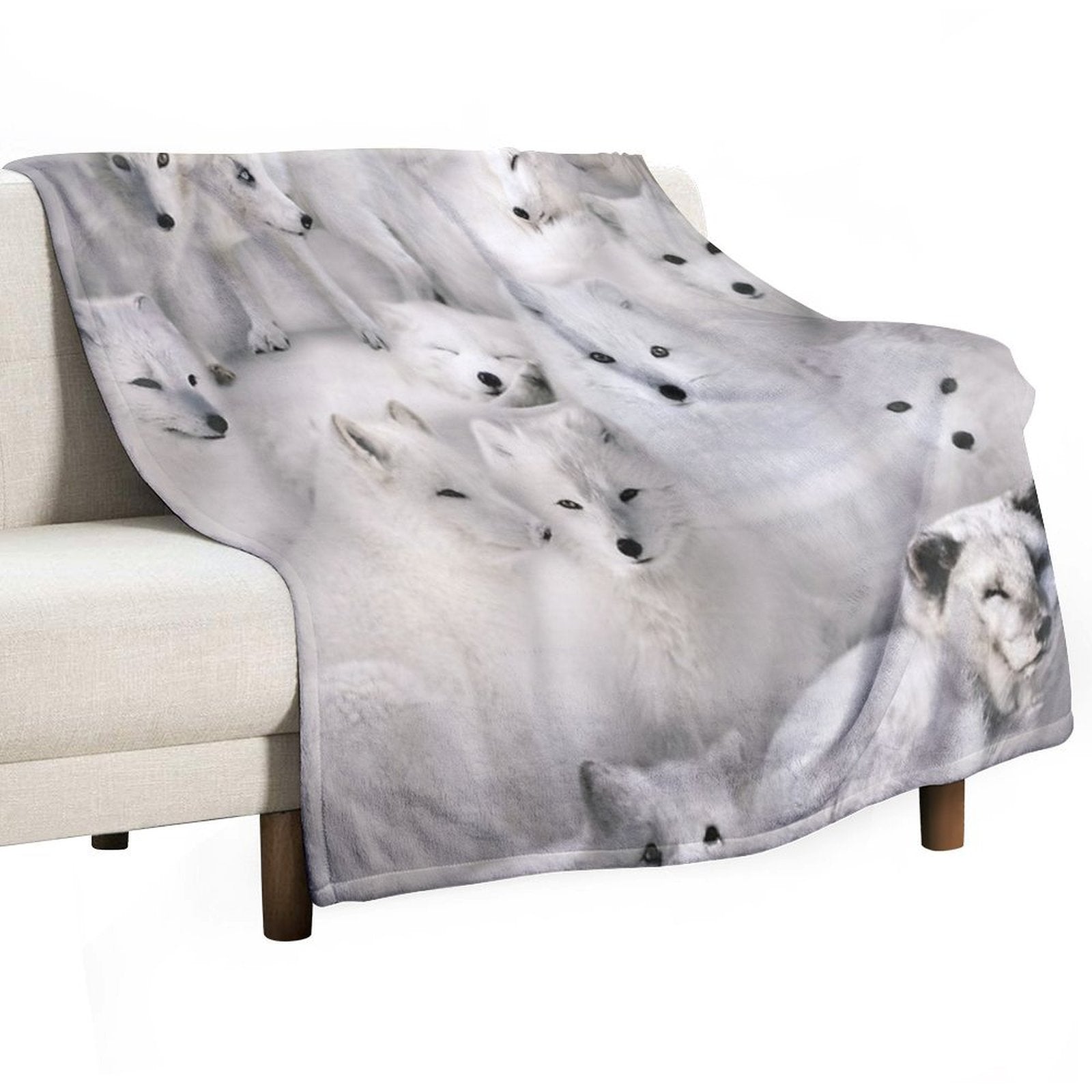 Arctic Foxes Multi-functional Throw Blanket