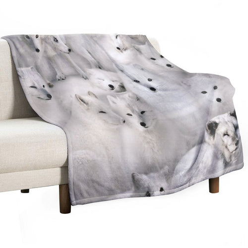 Arctic Foxes Multi-functional Throw Blanket