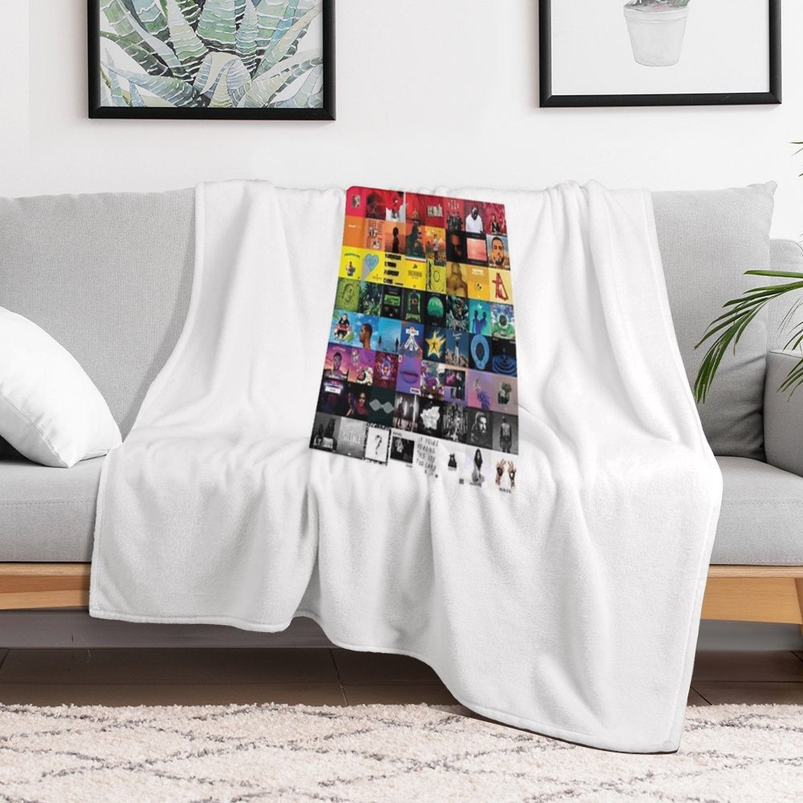 MUSIC COLLAGE Gift-ready Throw Blanket