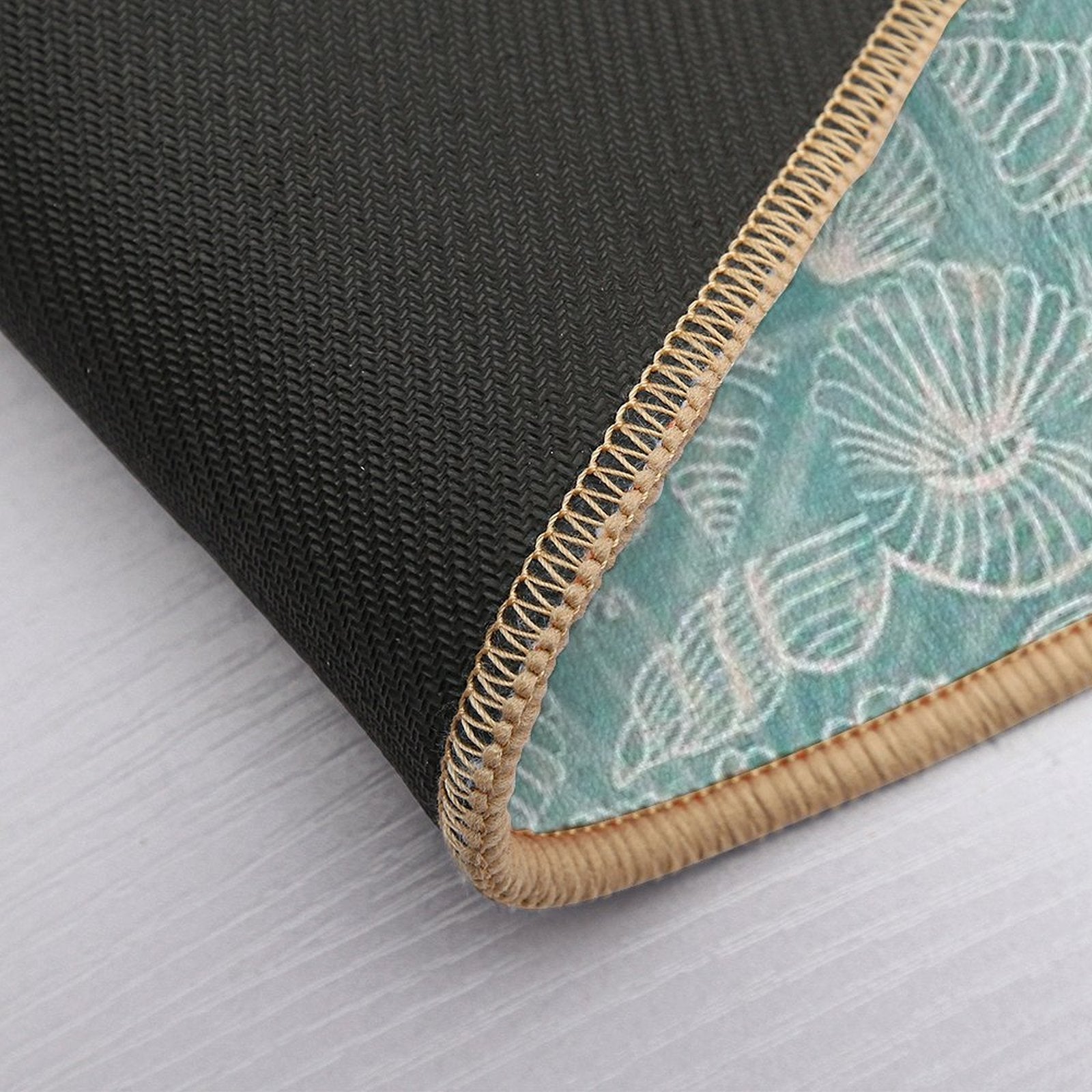 Summer Seashell - Blue Vintage Holiday Season - Relax  Repositionable Bath Mat
