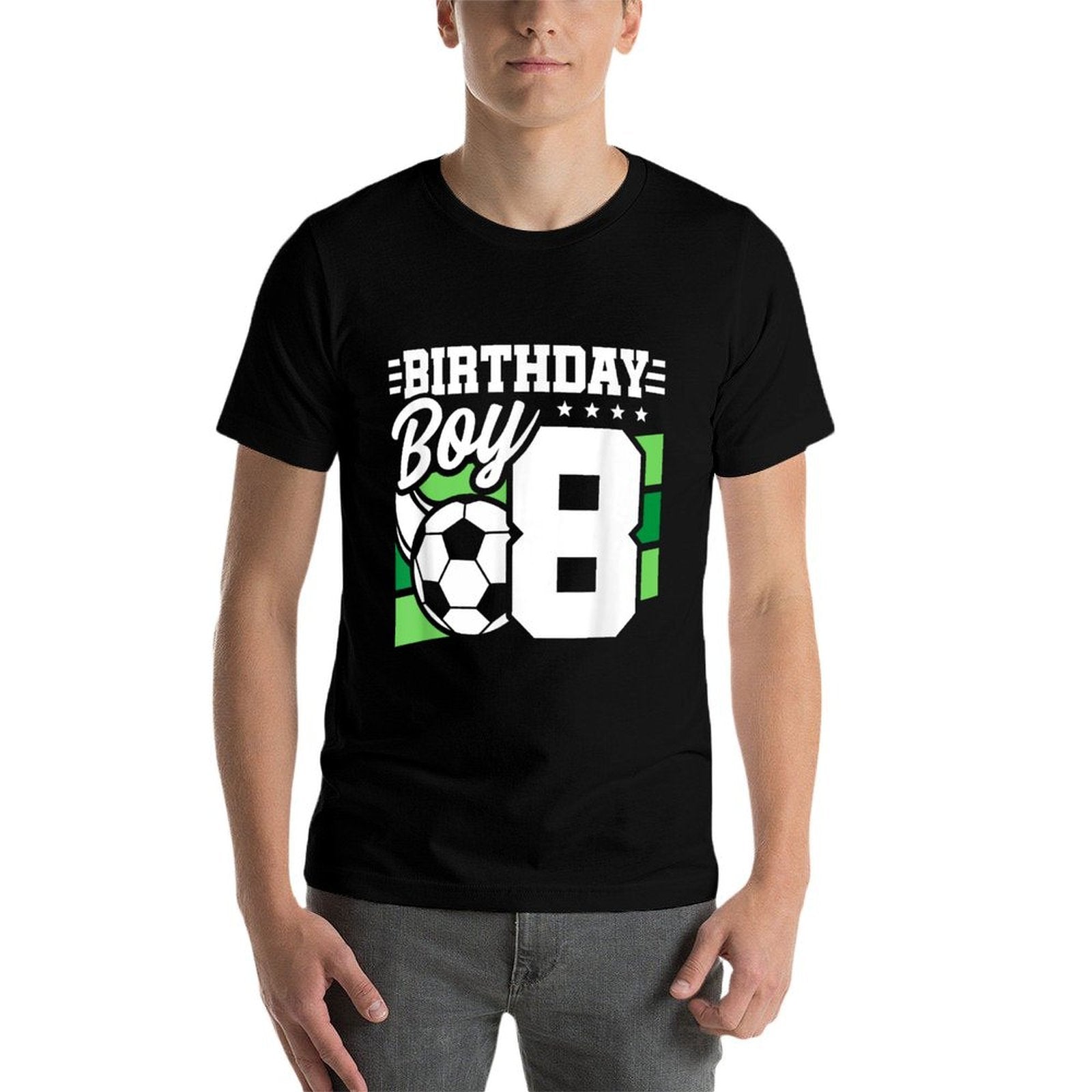Soccer Birthday Party - 8 Year Old Boy - 8th Birthday  Oversized Silhouette T-Shirt