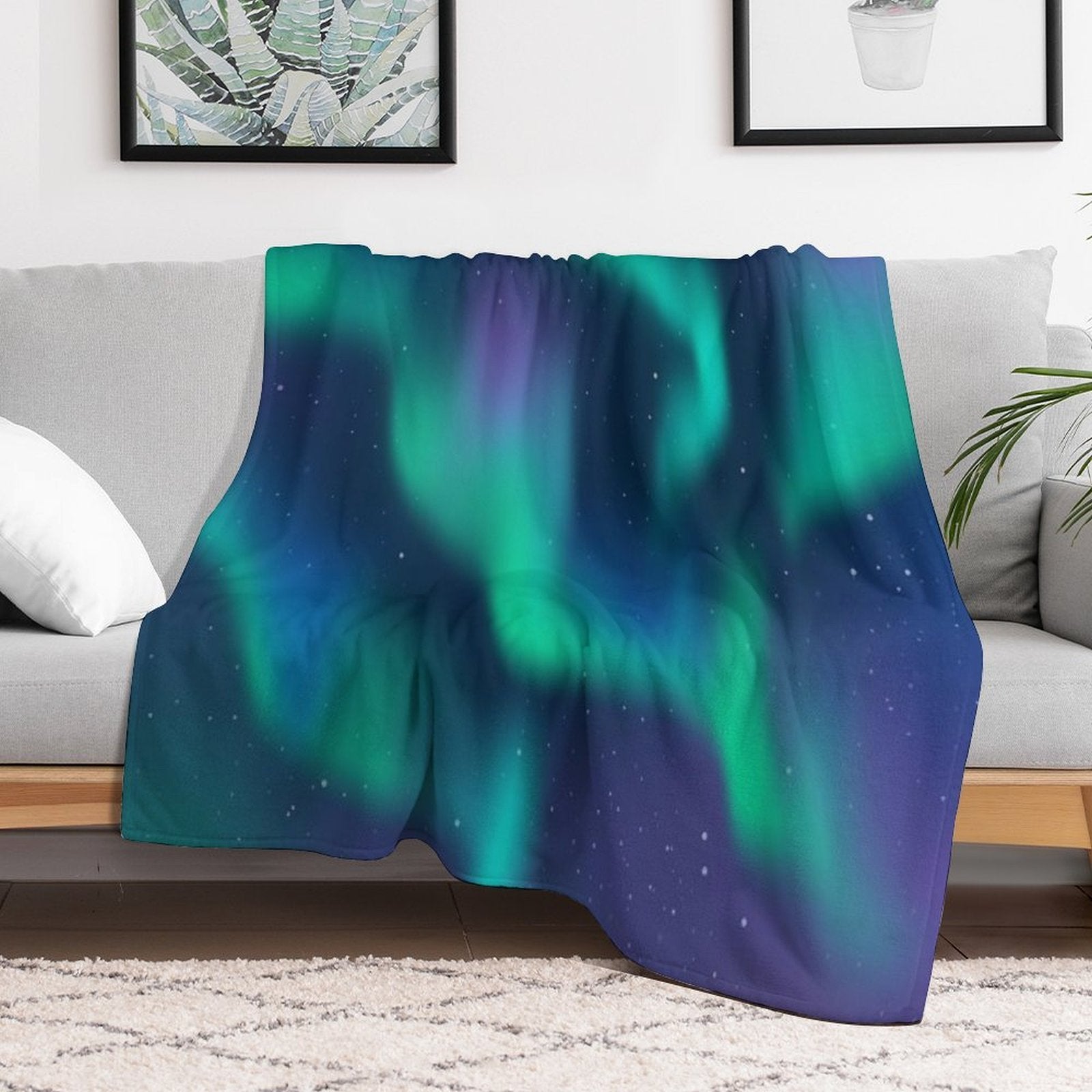 Aurora Borealis Northern Lights Machine-washable Throw Blanket