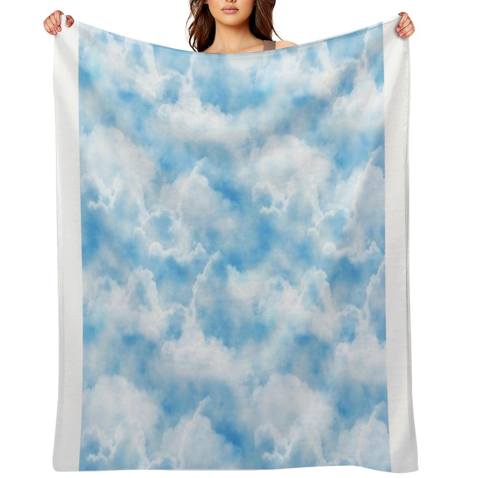Clouds Print Shrink-resistant Throw Blanket