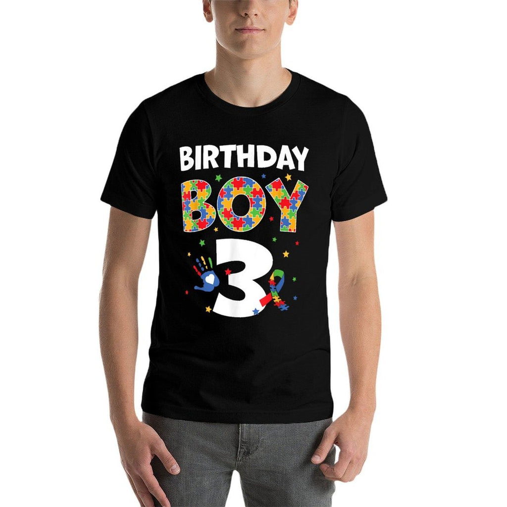 The 3rd Birthday Boy Autism Awareness Puzzle Piece  Relaxed-fit T-Shirt