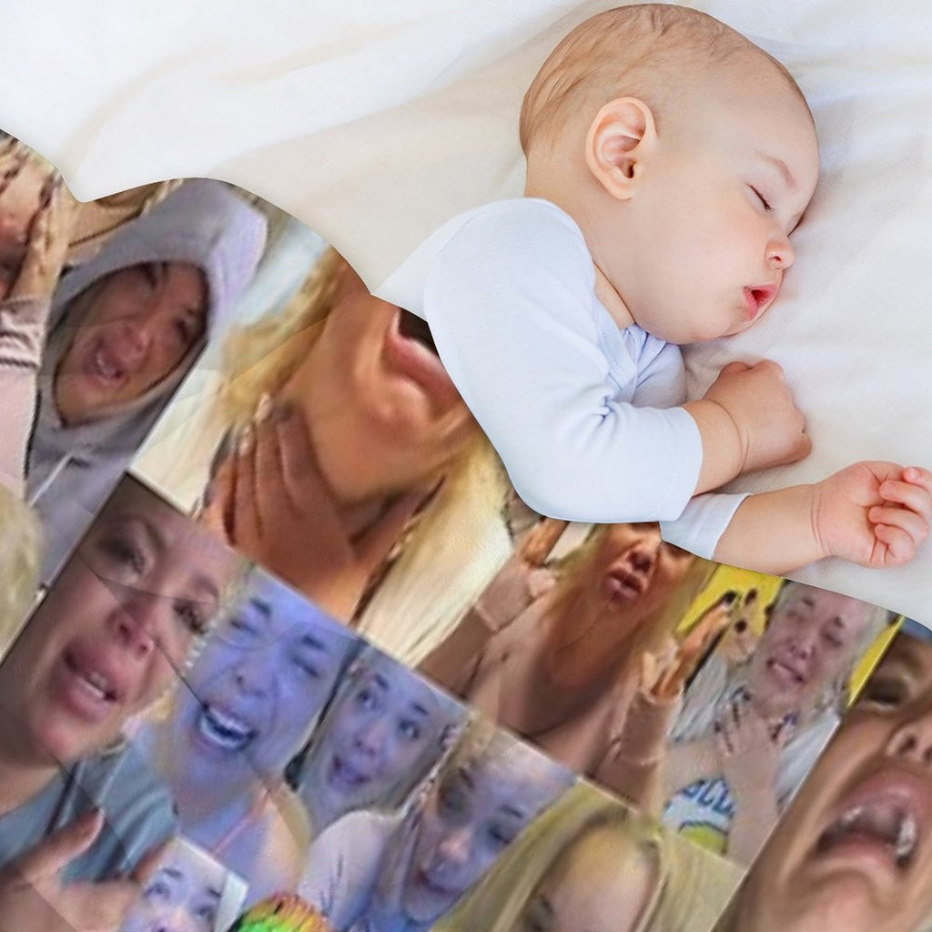 Trisha Pastas Crying on Her Kitchen Floor Collage Quick-dry Throw Blanket