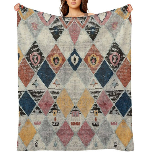 Heritage Bohemian Rug Style Easy Care Throw Blanket