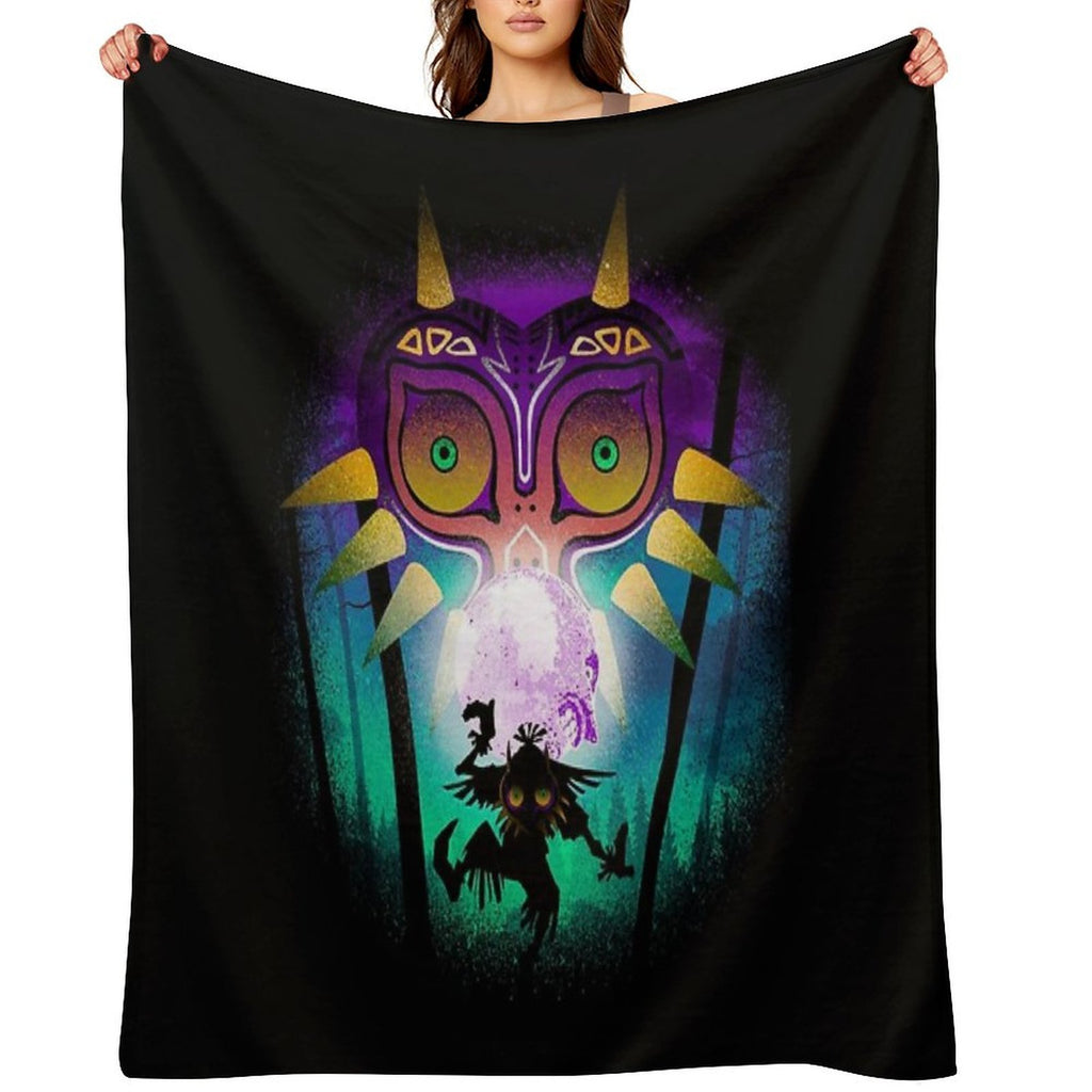 The Moon And The Mask Shrink-resistant Throw Blanket