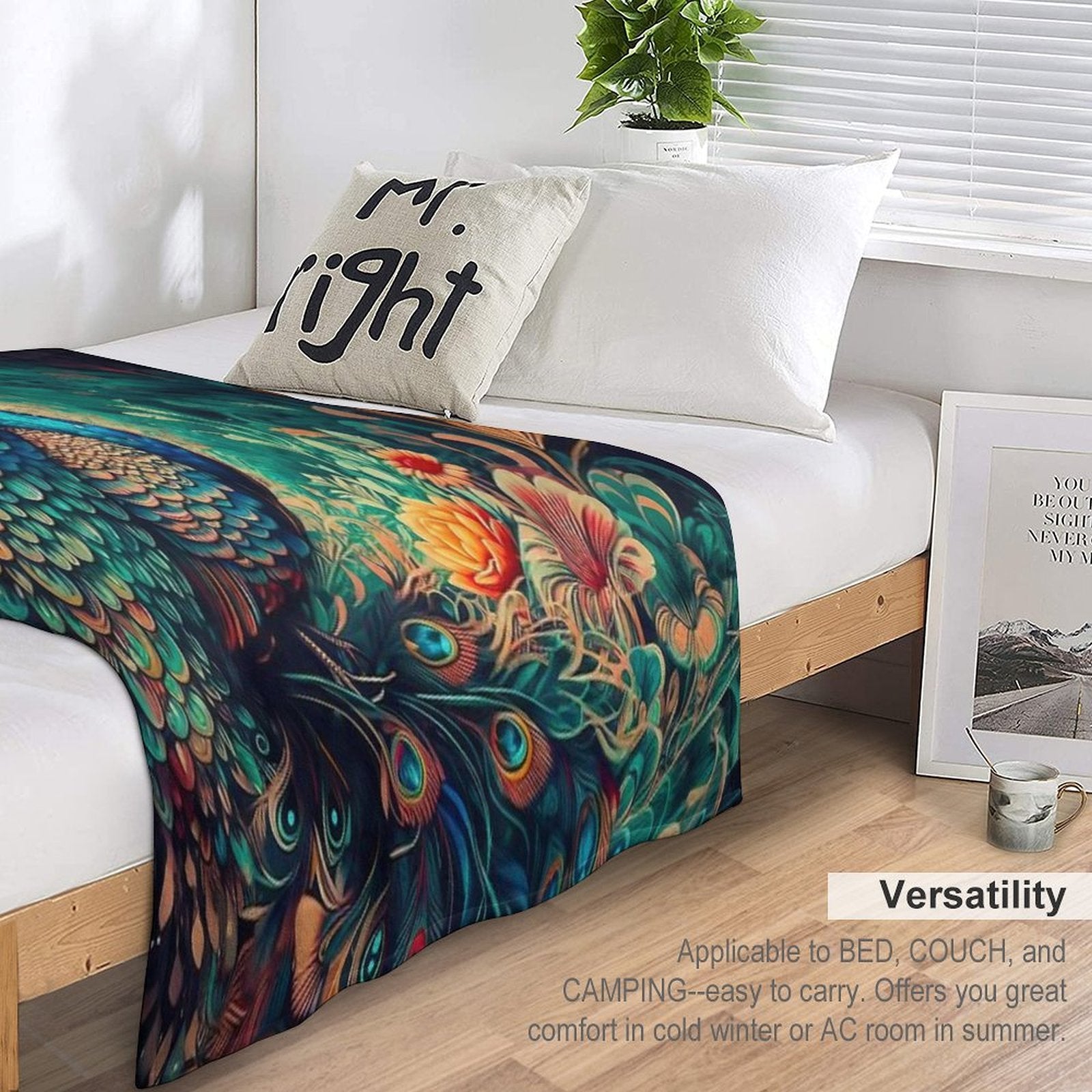 Peacock Premium Throw Blanket