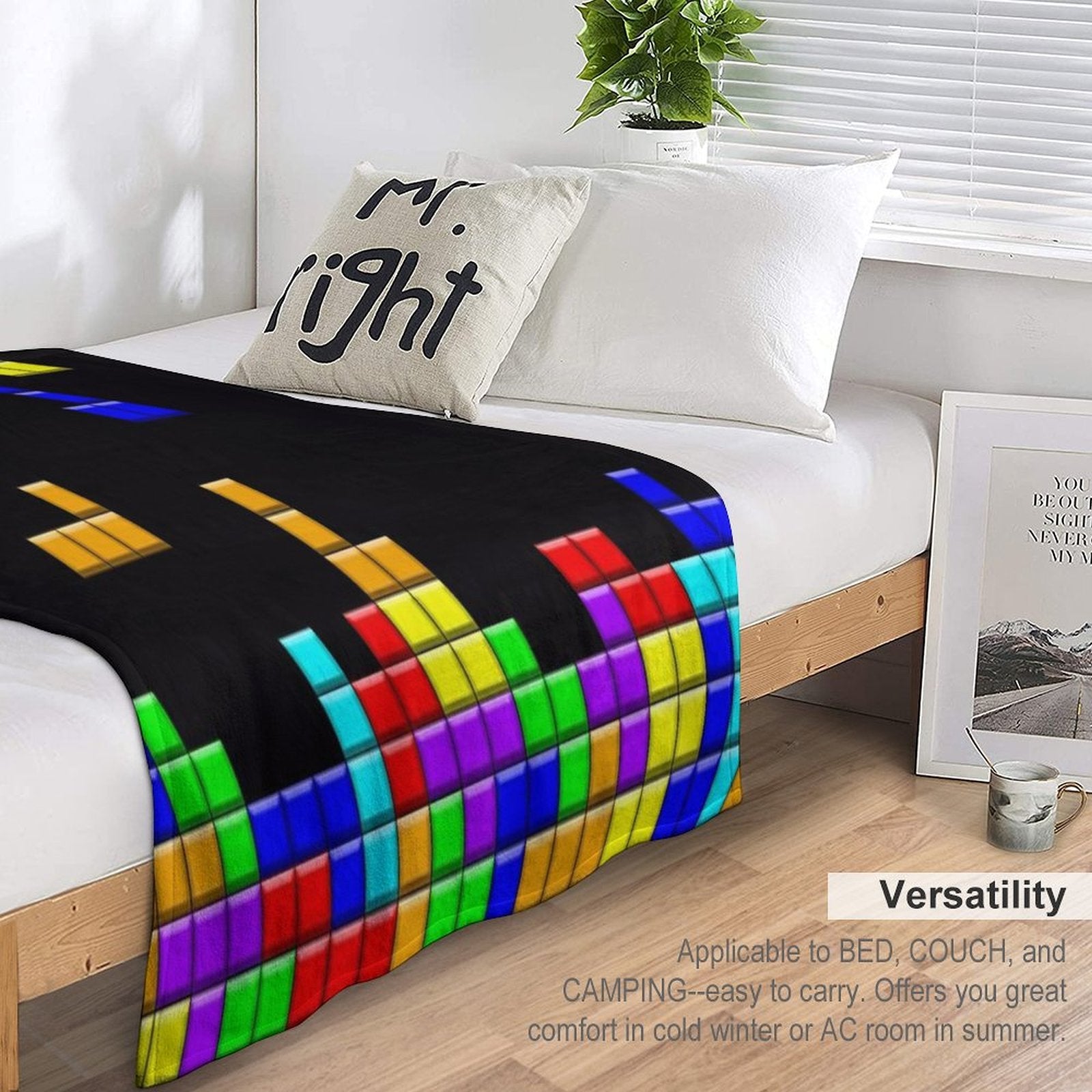 Retro Game Pattern Machine-washable Throw Blanket