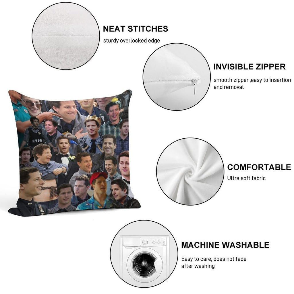 Jake Peralta Collage Soft Style Accent Throw Pillow