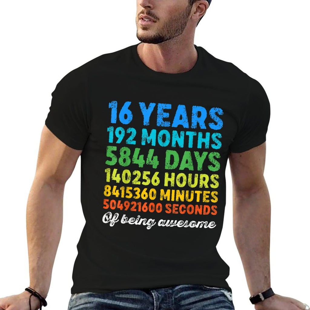 16 Years Old 16th Birthday Vintage Retro Countdown  Moisture-wicking T-Shirt