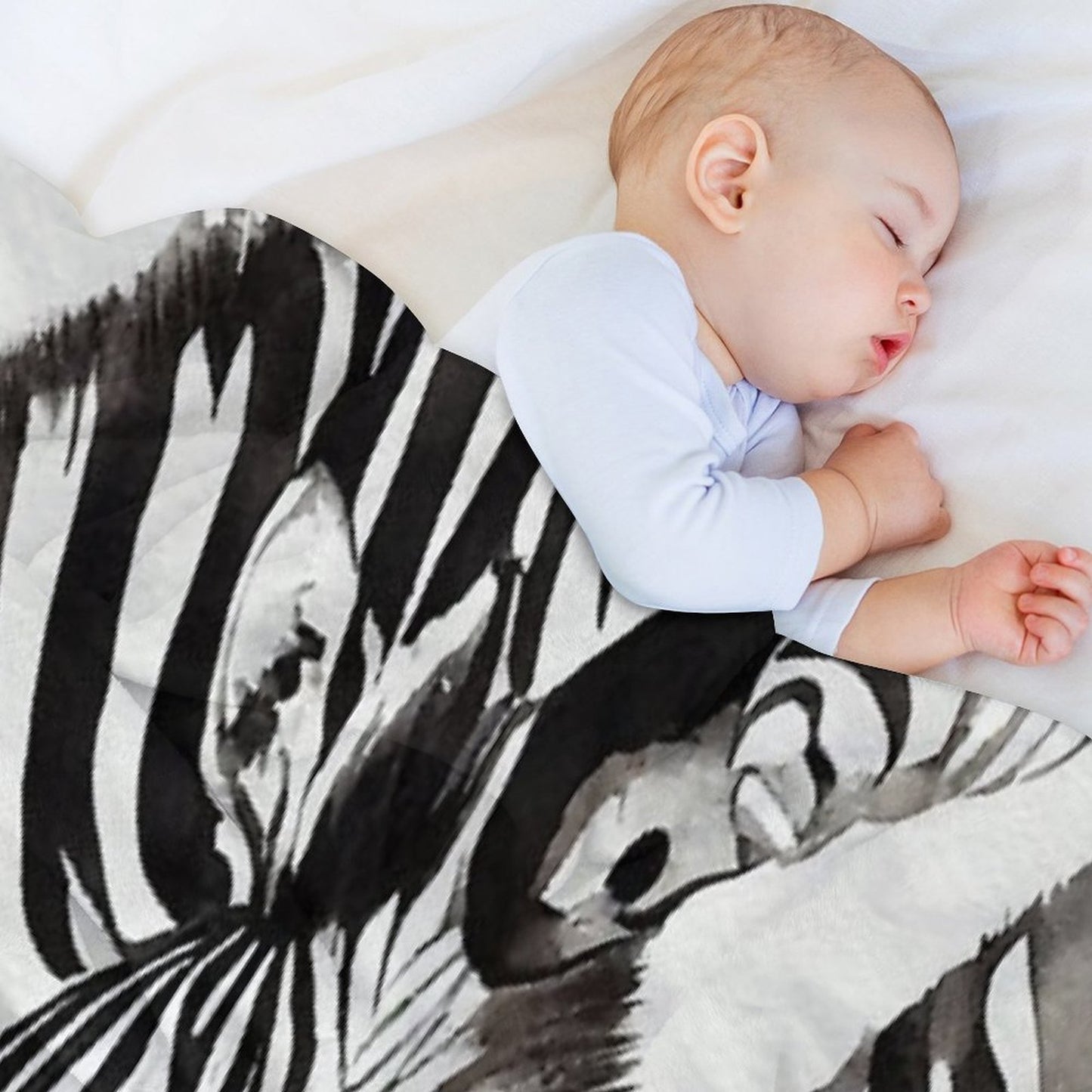 Zebra Watercolor Print, Animal Print, Durable Throw Blanket