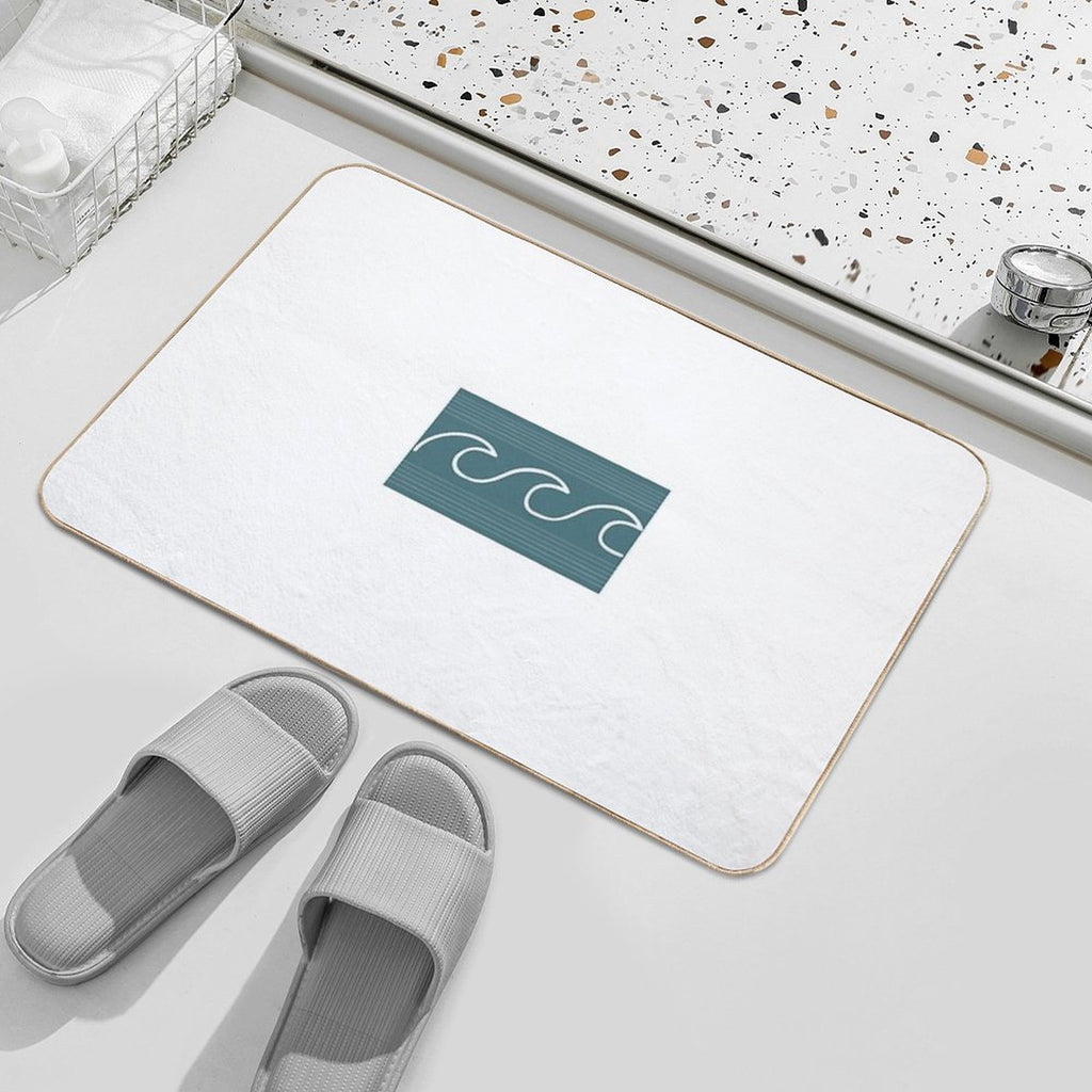 Surf Shop Style Wave  Long-Lasting Bath Mat
