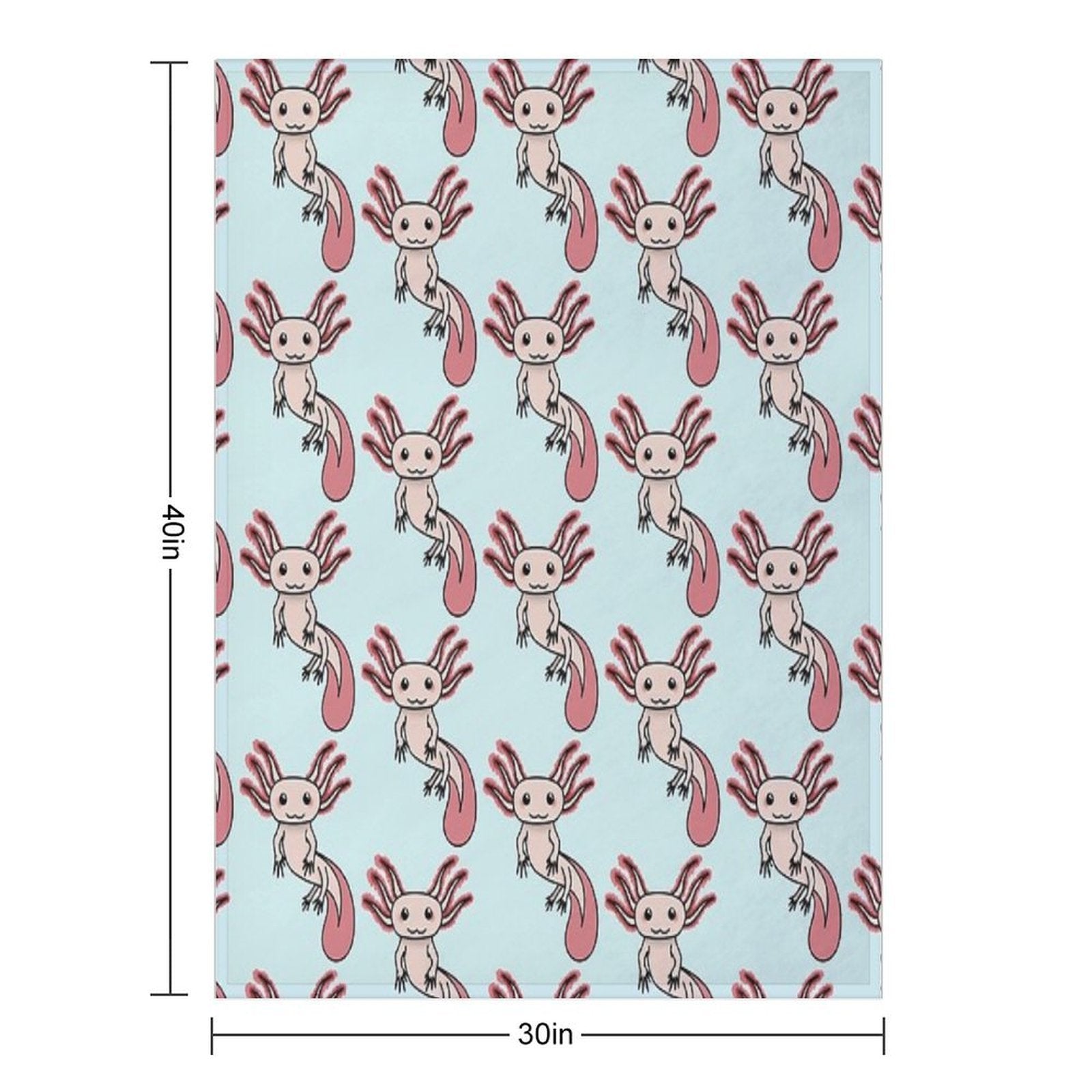 Chibi Axolotl Plush Throw Blanket