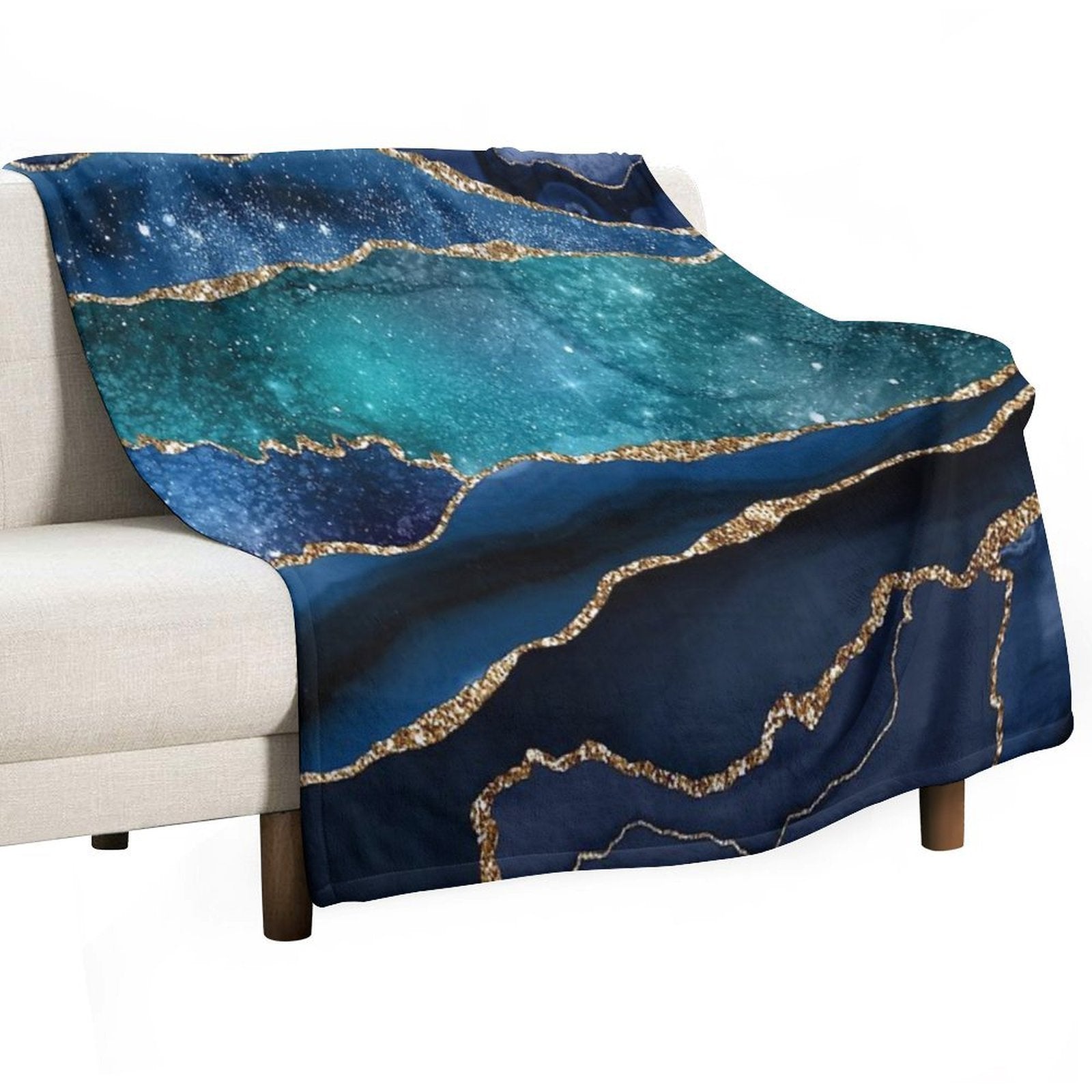 Glamour Milky Way Faux Marble Galaxy Compact Throw Blanket