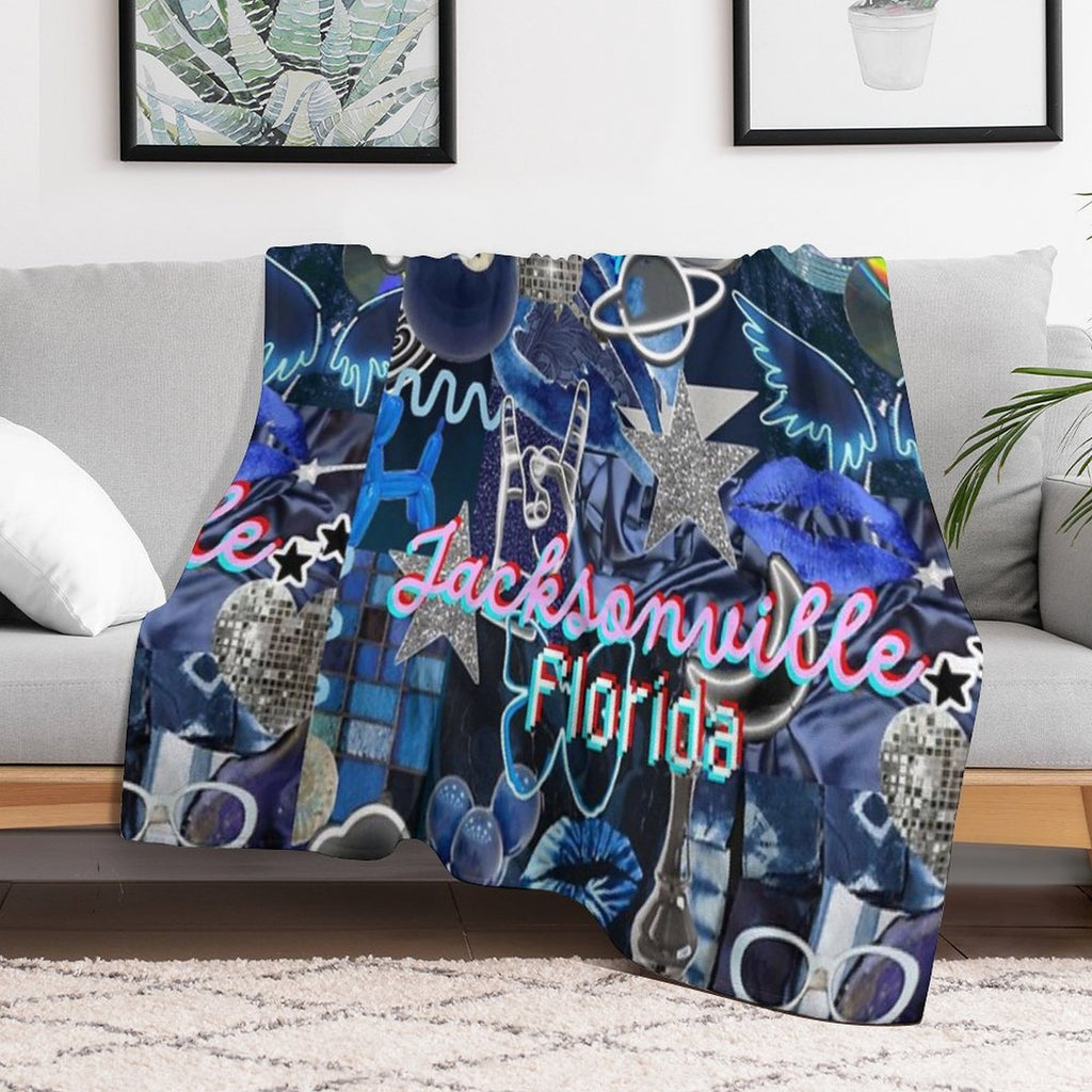 Jacksonville Florida COLLAGE Velvety-soft Throw Blanket