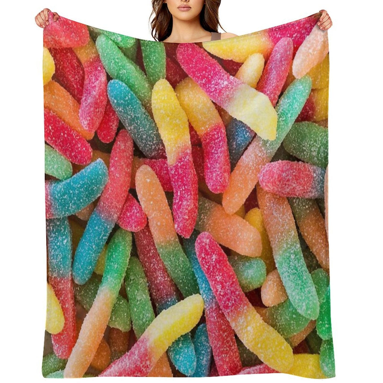 Gummy Worms Compact Throw Blanket
