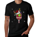 Pickleball Santa Sports Men Boys Christmas Pickleball Player  Cotton T-Shirt