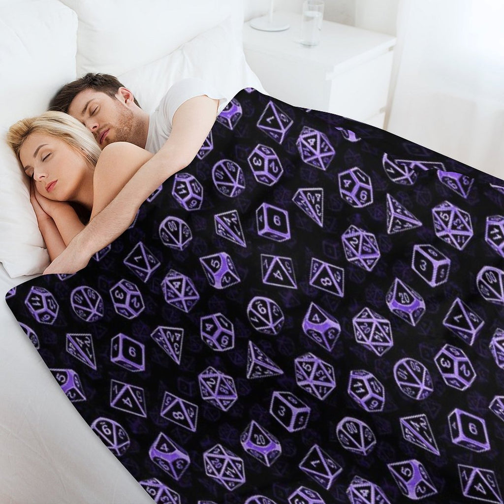 D20 Dice Set Pattern (Purple) All-season Throw Blanket