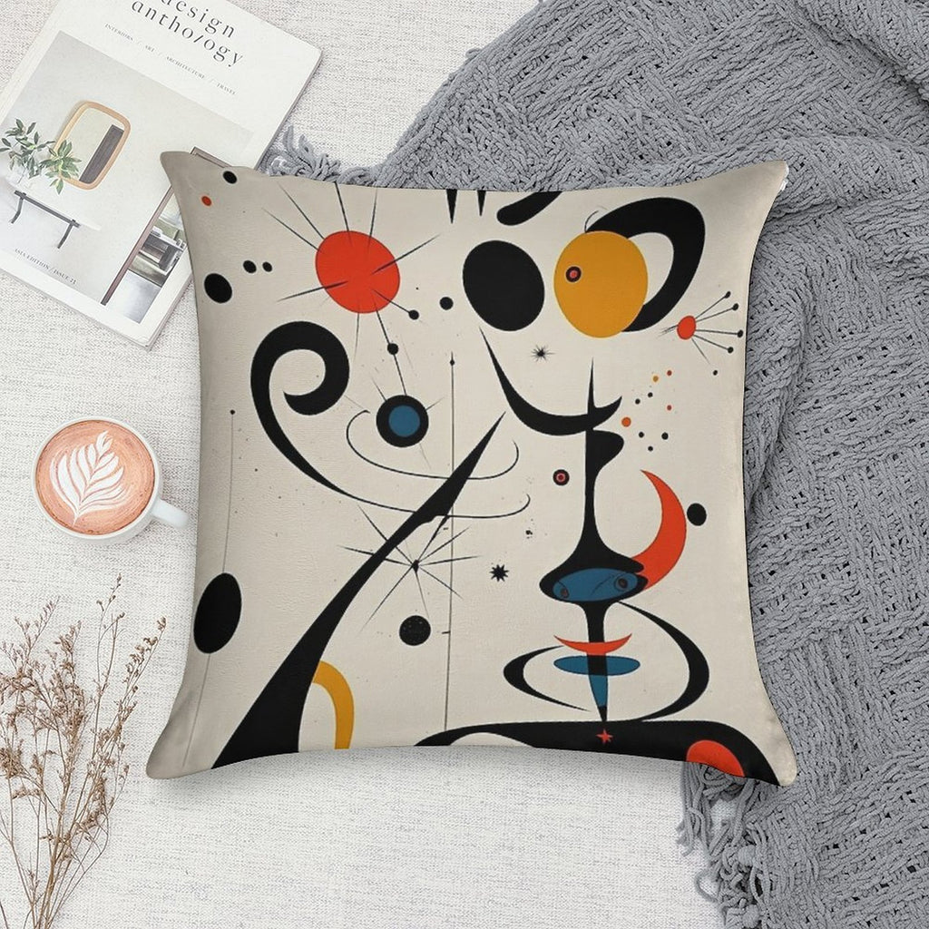 Joan Miro Soft Hidden Zipper Throw Pillow
