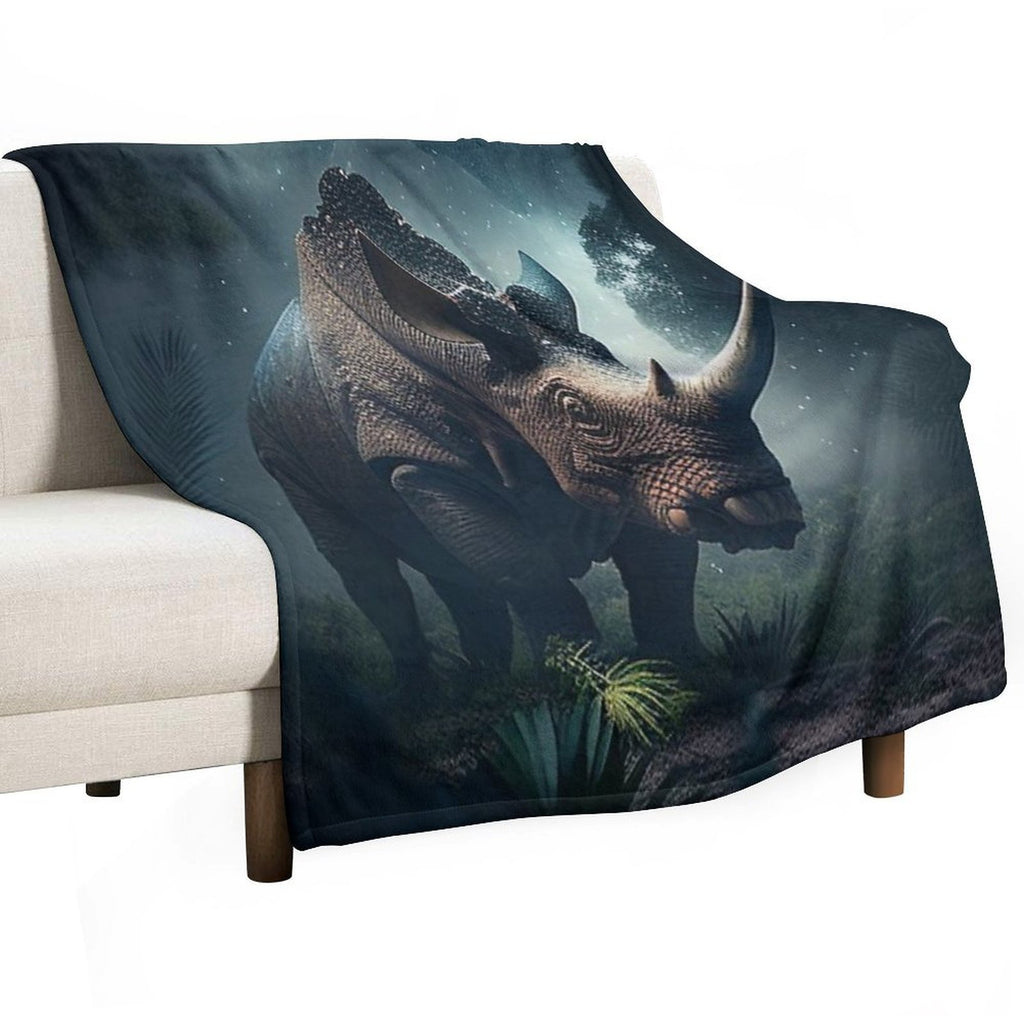 Paleo Art Triceratops Shrink-resistant Throw Blanket