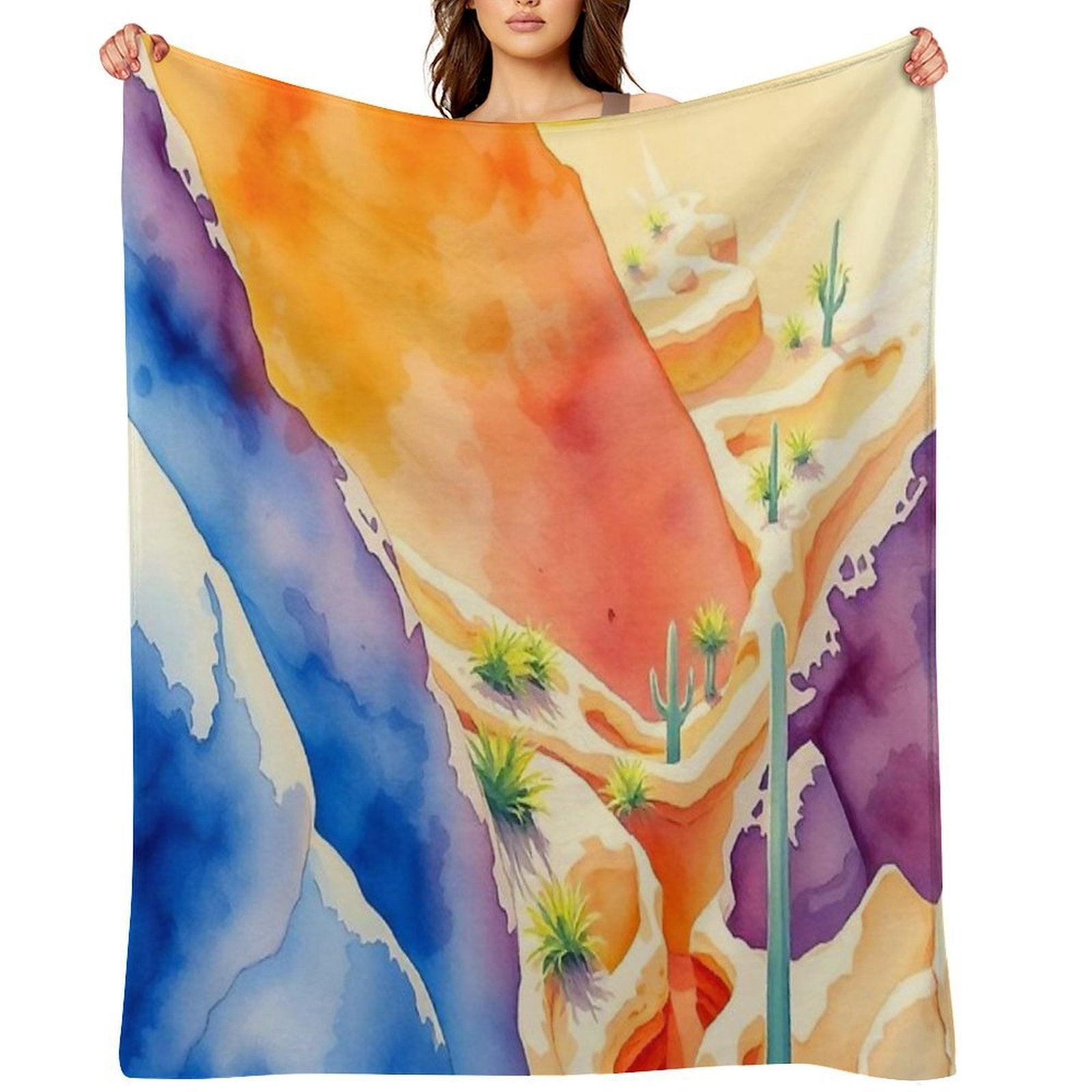 Vivid Painted Desert Canyon All-season Throw Blanket