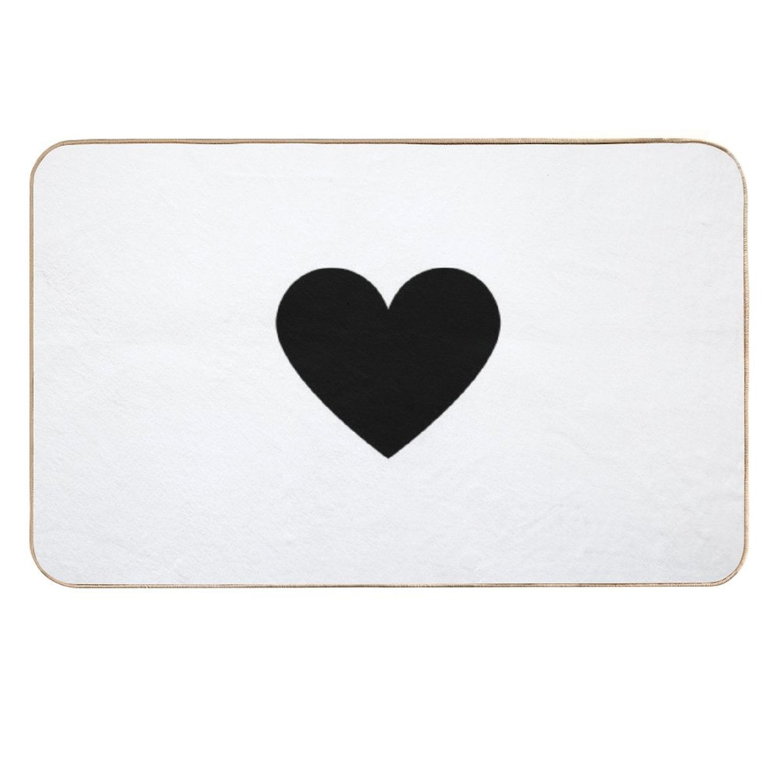 Black Heart  Stain-Proof Bath Mat
