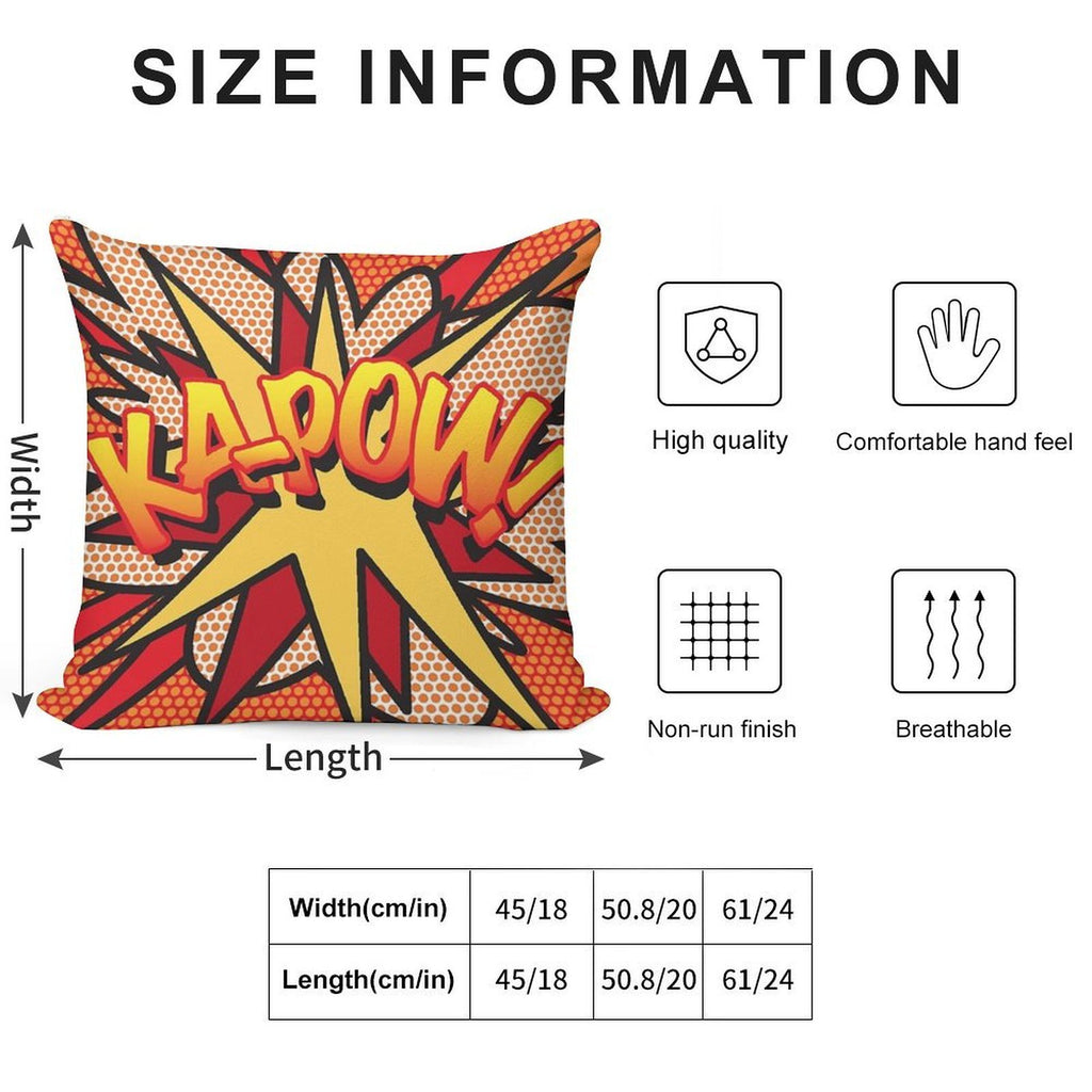 KA-POW Comic Book Pop Art Cool Fun Soft Warmth Comfort Throw Pillow