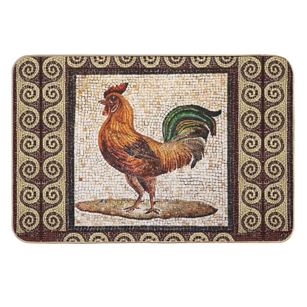 ANTIQUE ROMAN MOSAICS , ROOSTER Durable Bath Mat