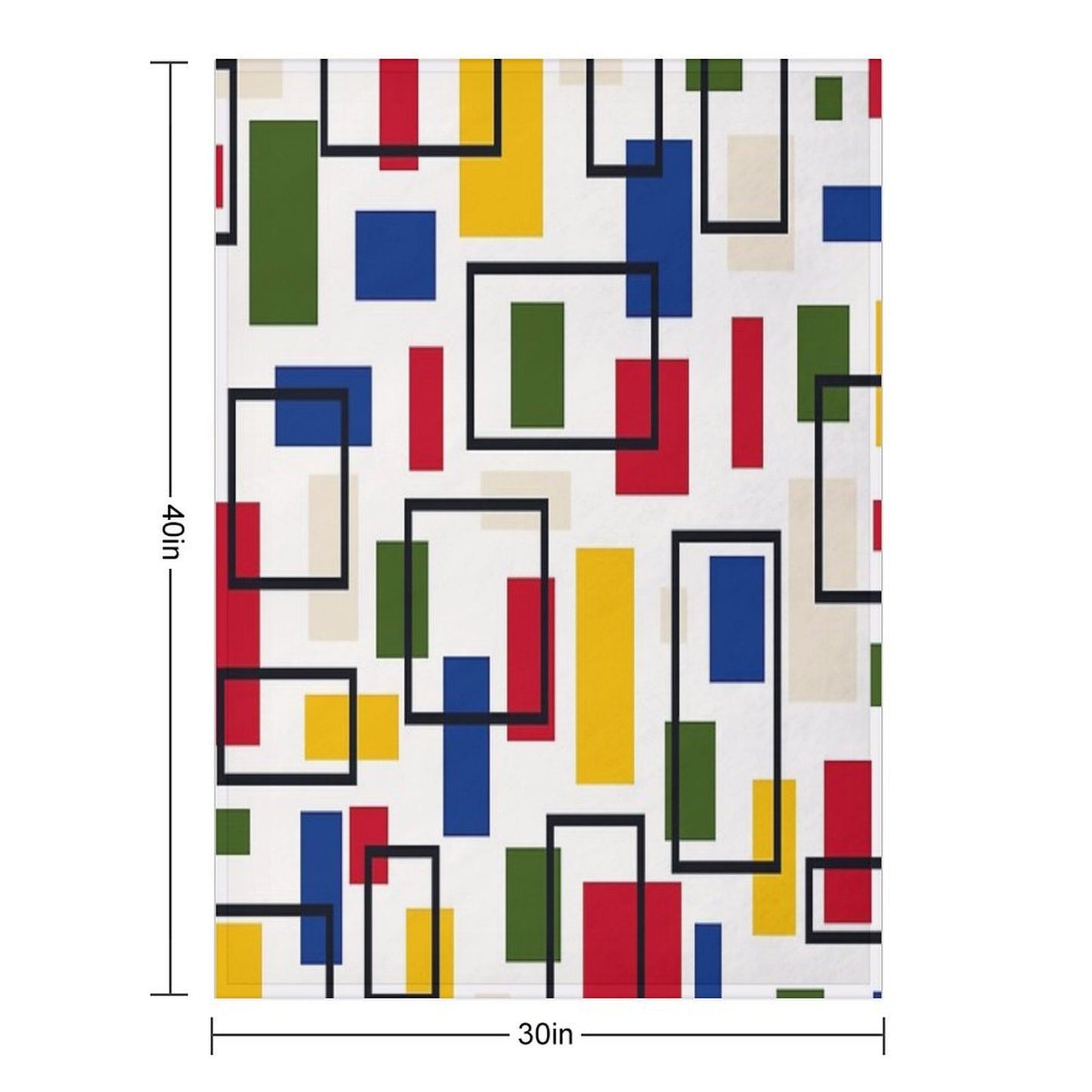 Mondrian Style Sustainable Throw Blanket