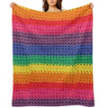 Crochet Rainbow Wrinkle-free Throw Blanket