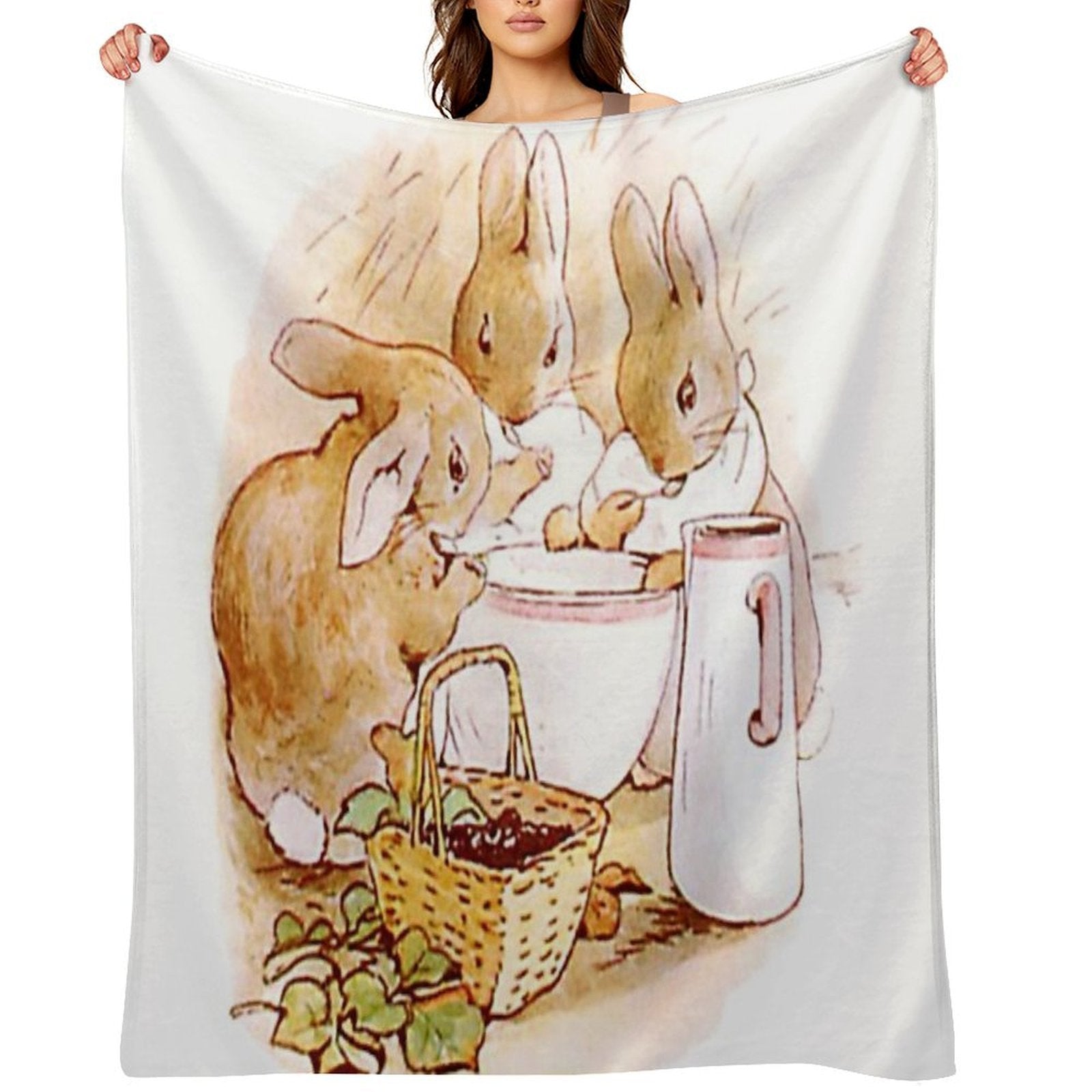 Flopsy, Mopsy And Cottontail Machine-washable Throw Blanket