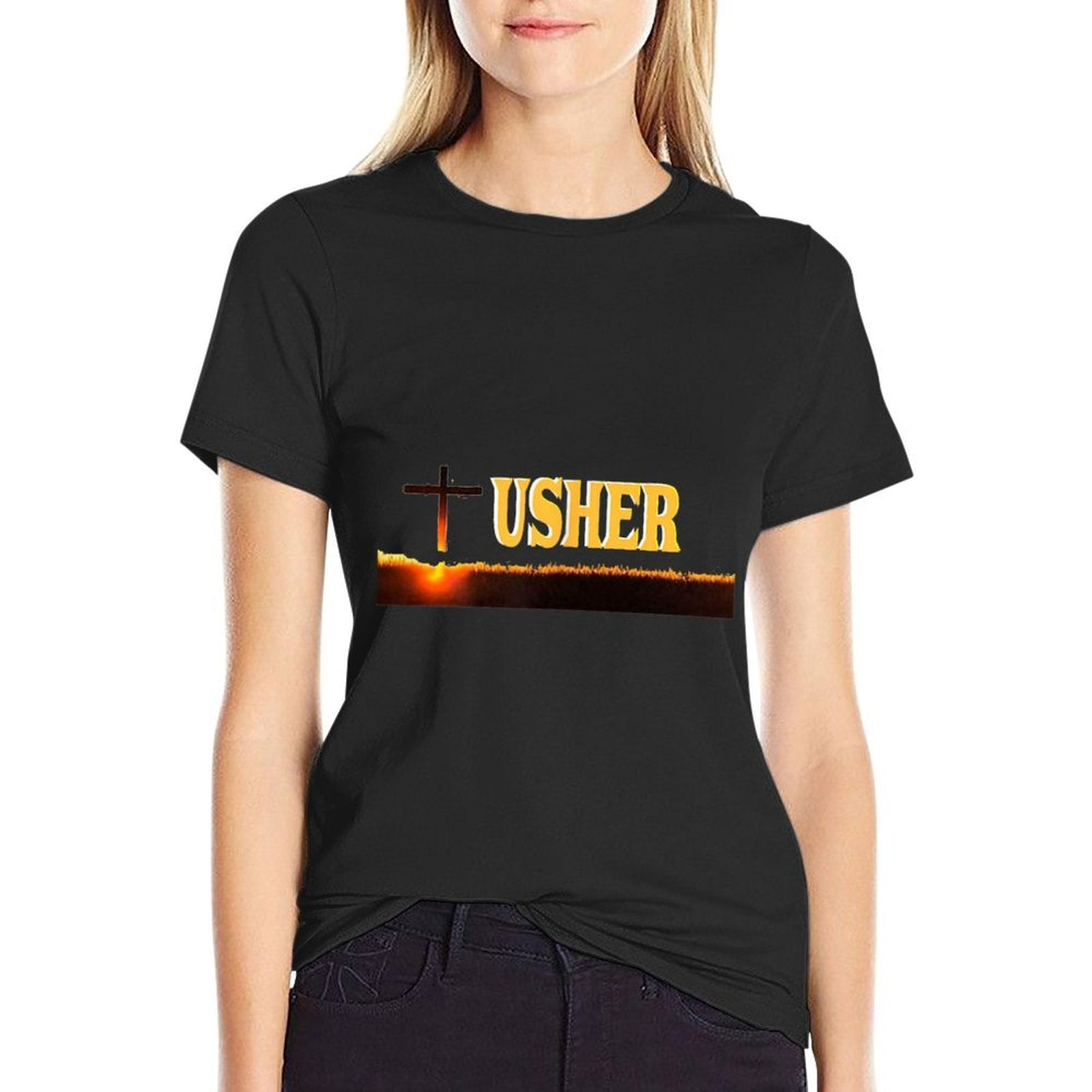 Usher Uniform for Christians Church Gift Men  Women  Graphic-printed T-Shirt
