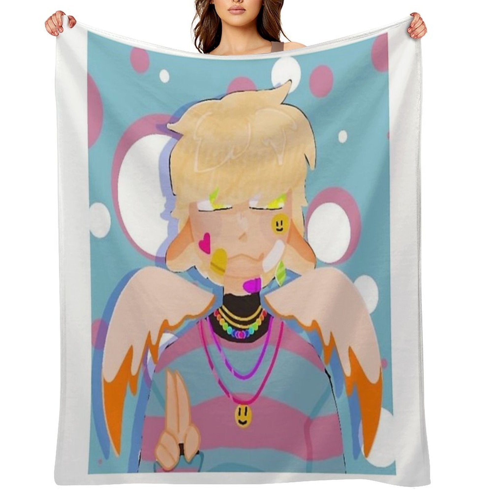 Peaceful Angel Boy Multi-functional Throw Blanket