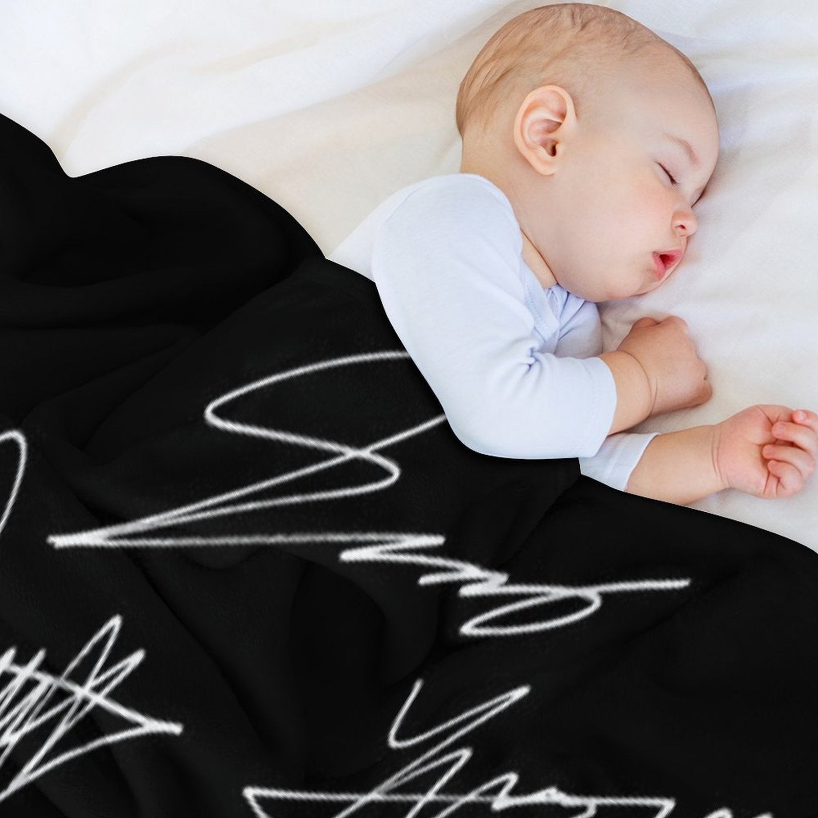 ATEEZ - Logo + Autographs (black) Plush Throw Blanket
