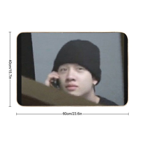 Bang Chan Cellphone Meme  Slip-Resistant Bath Mat
