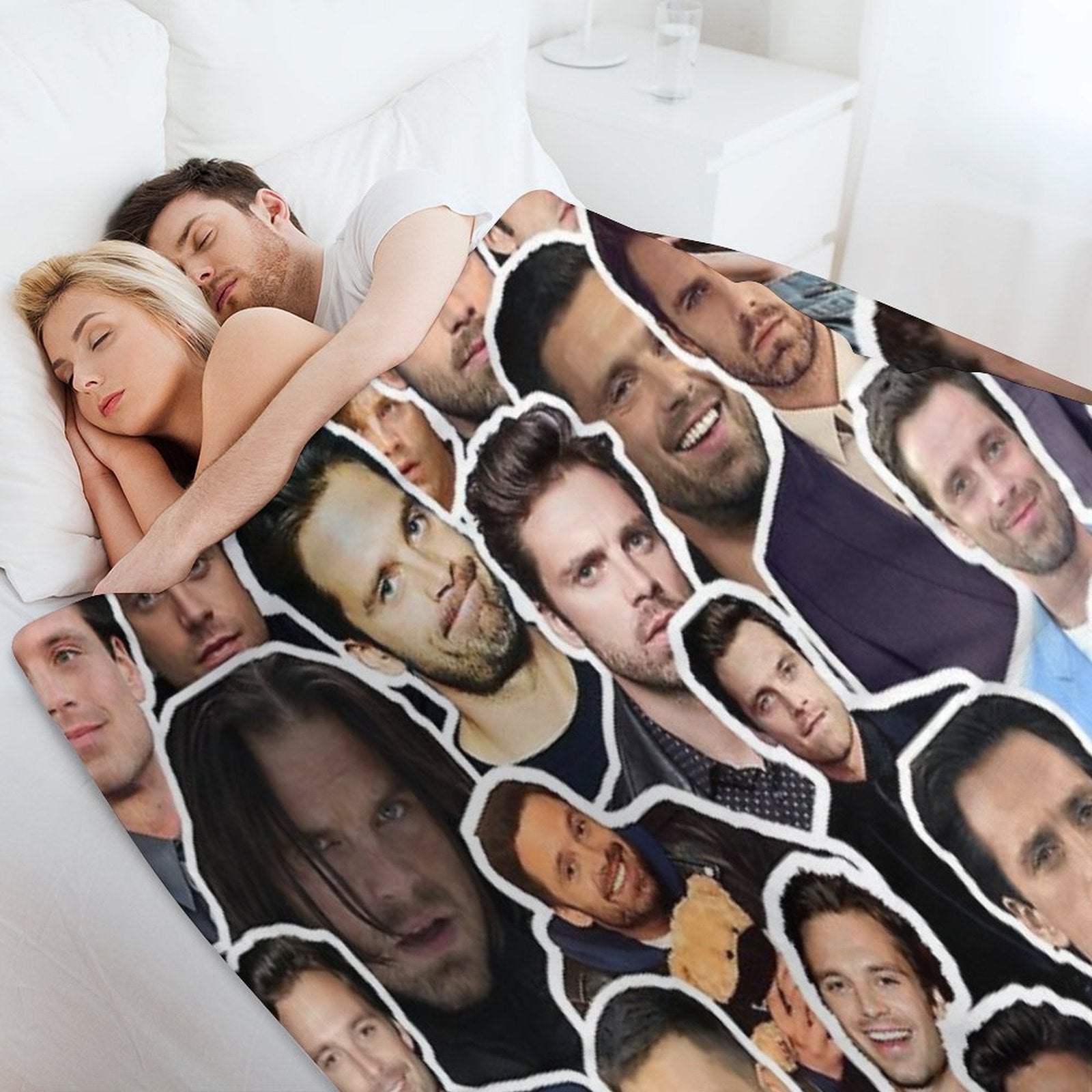 Sebastian Stan Photo Collage Throw Blanket Anti-pilling Throw Blanket