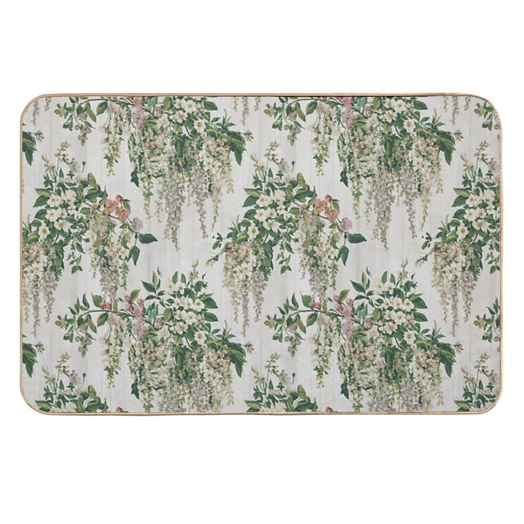 Jasmine, Wisteria And Honeysuckle Blooms Flowers  Absorbent Bath Mat