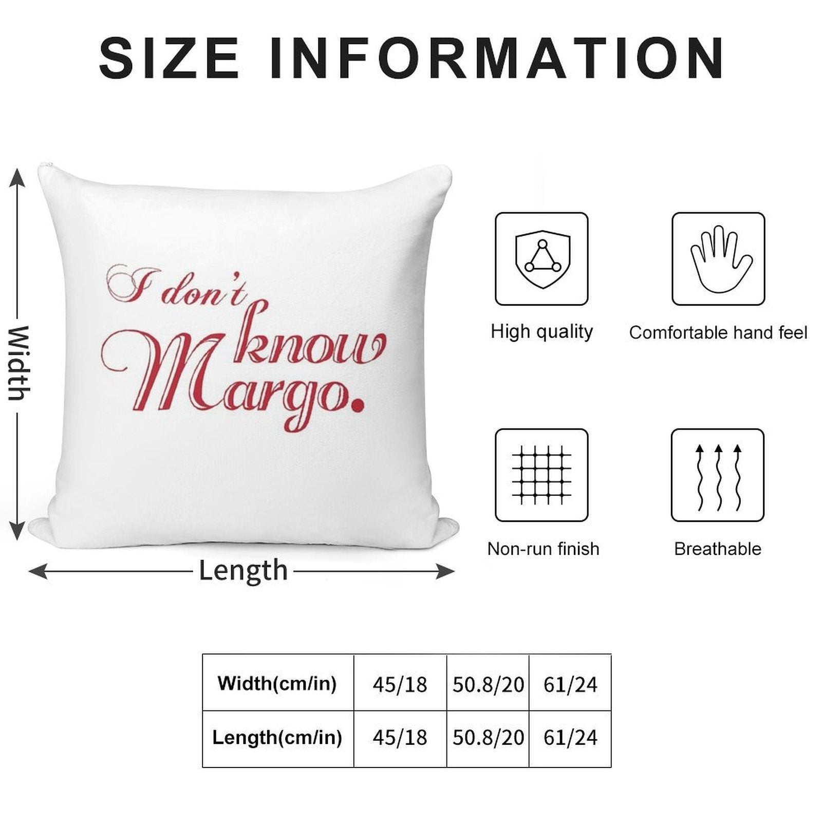 I Don't Know Margo (Matching Todd Also Available) Soft Ultra-Soft Texture Throw Pillow